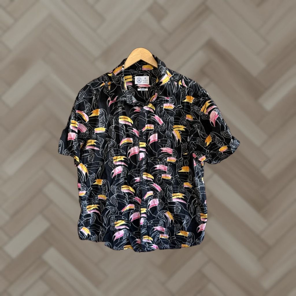 Hurley Hurley Shirt Button-Up Short Sleeve Mens Black XL Tucan Graphic Size XL Size US XL / EU 56 / 4 - 1 Thumbnail