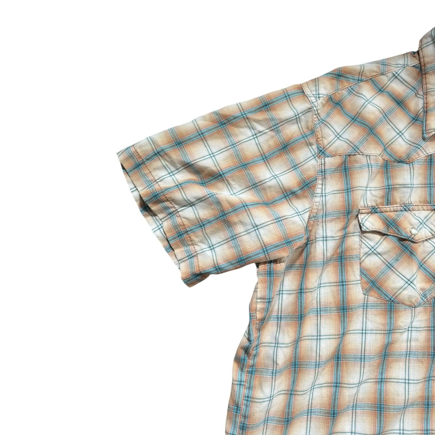 Wrangler Vintage Wrangler Wrancher Tan & Blue Plaid Shirt XL Tall Size US XL / EU 56 / 4 - 4 Thumbnail