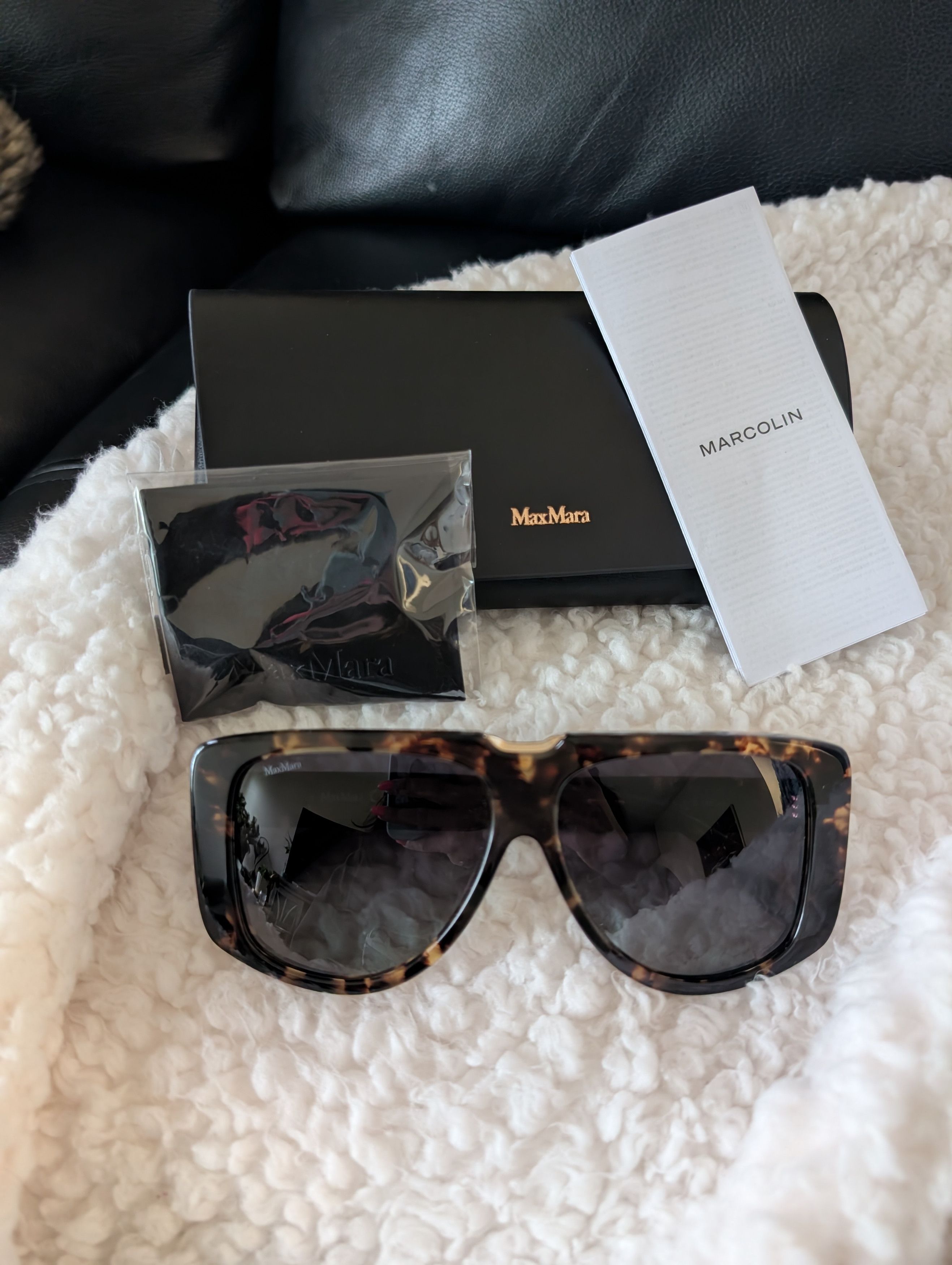 Max Mara Max Mara SPARK1 MM0075 Square Tortoise Shell Sunglasses Size ONE SIZE - 10 Thumbnail