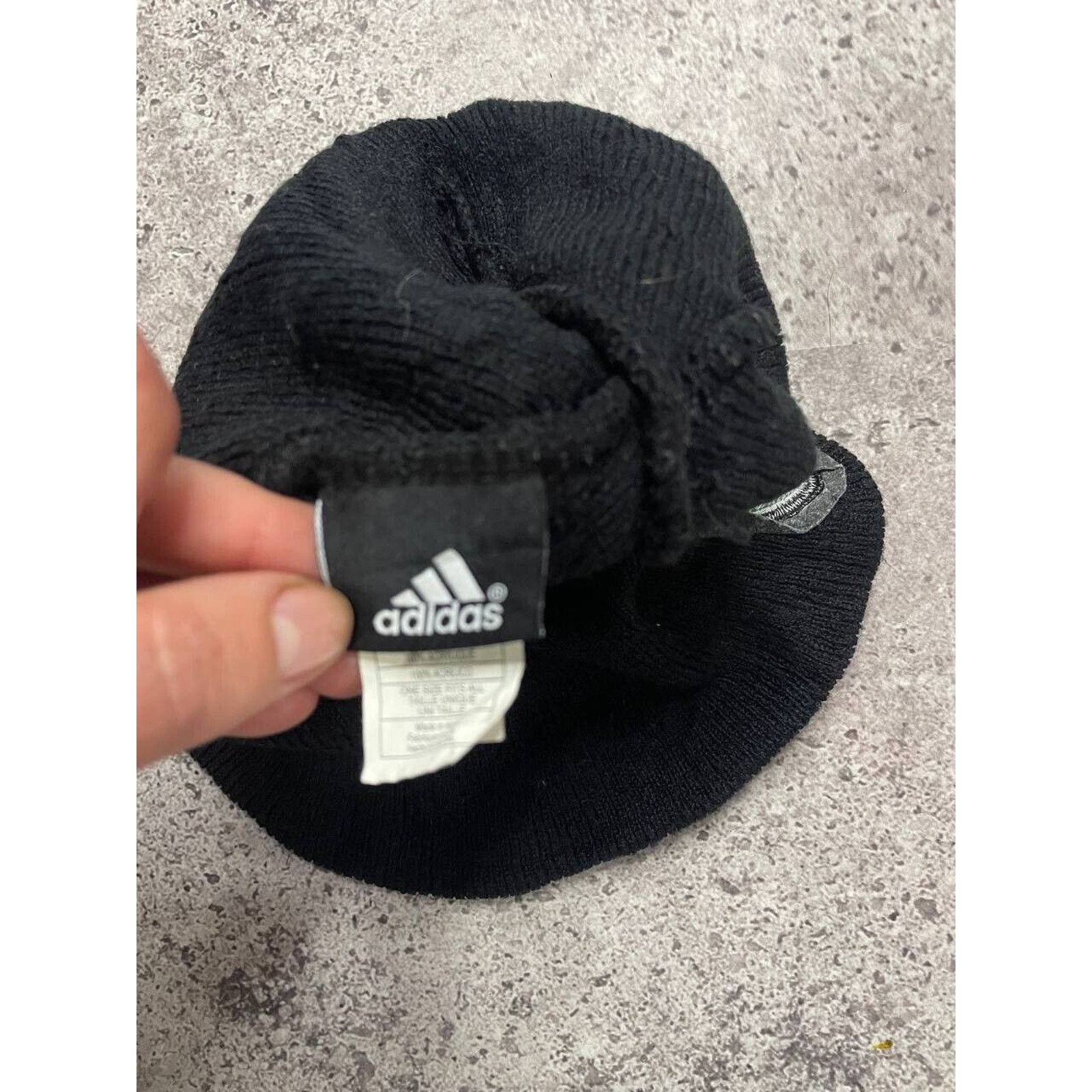 Adidas Vintage adidas Discoveries Soccer Club Black Knit Beanie Hat Size ONE SIZE - 5 Thumbnail