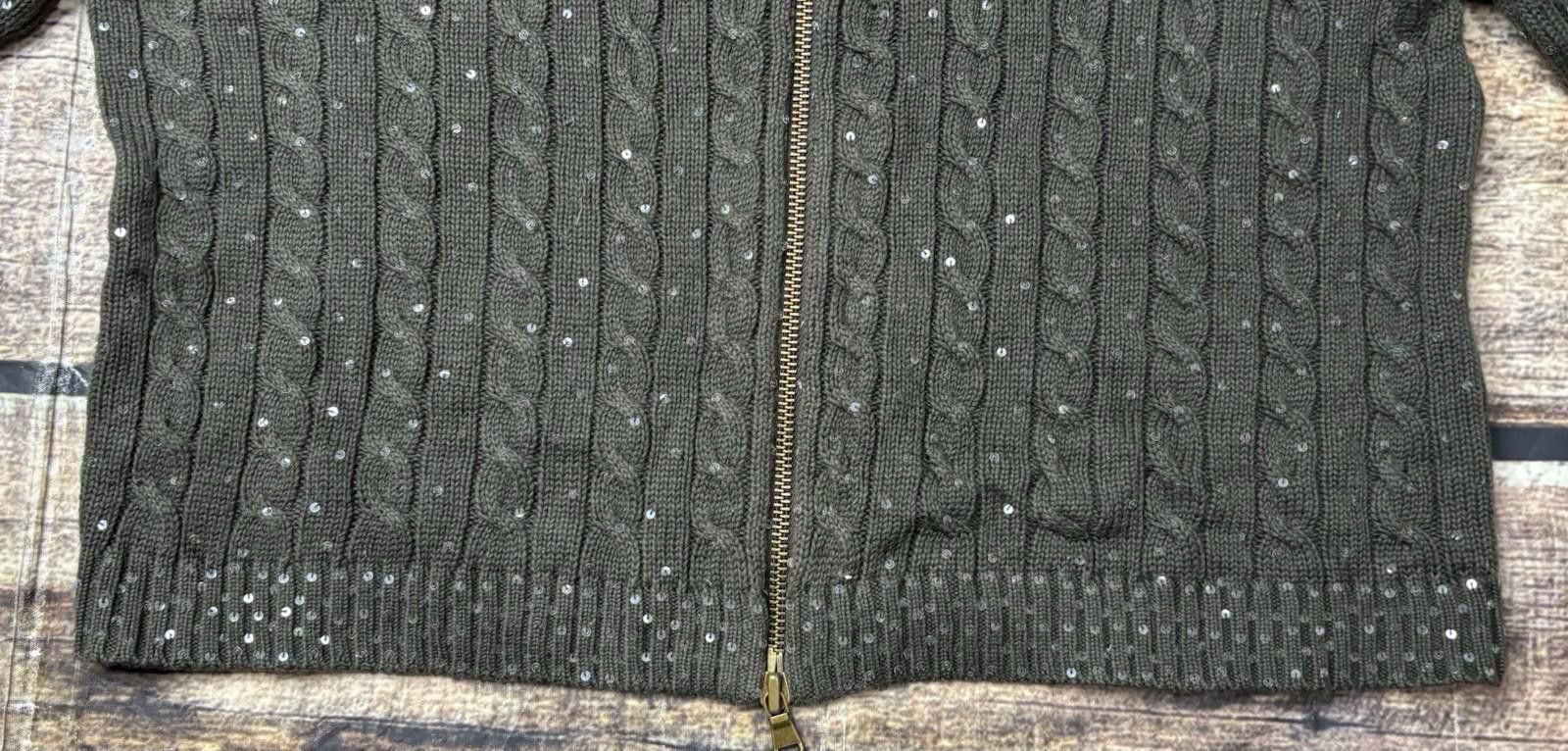 Other Per Se Sweater Womens Large Silk Cashmere Blend Cable Knit Size L / US 10 / IT 46 - 6 Thumbnail