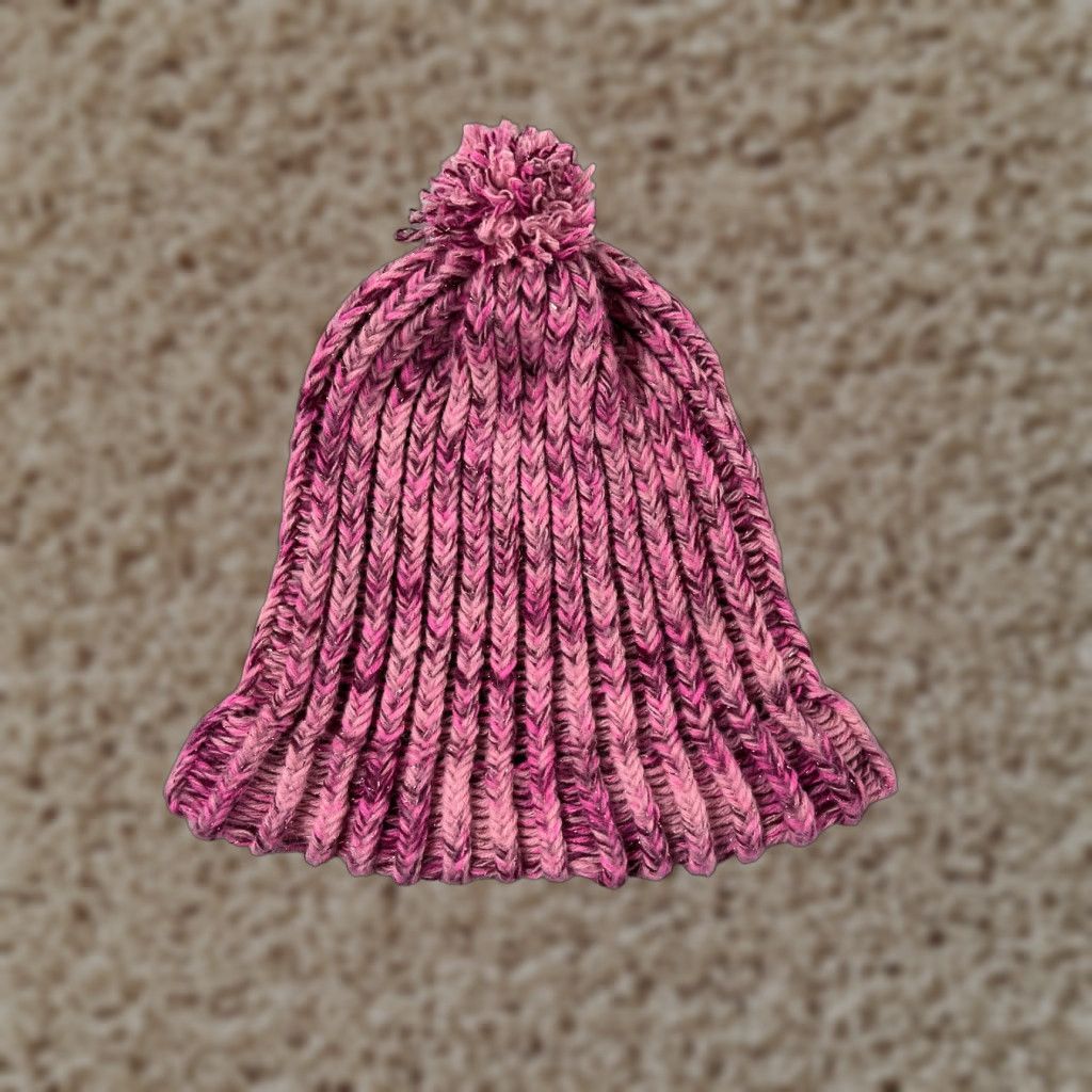 Vintage Made With Love By Your Favorite Aunt Beanie Womens One Size Pink Knit Handmade Size ONE SIZE - 1 Thumbnail