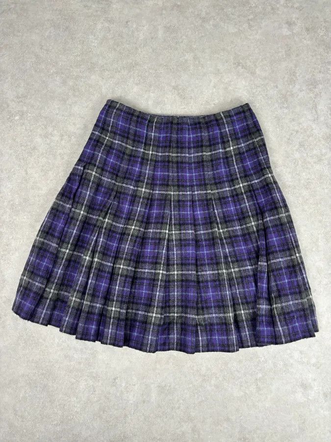 Prada FW2013 Prada Purple Tartan Wool Pleated Skirt Size 30" / US 8 / IT 44 - 6 Thumbnail
