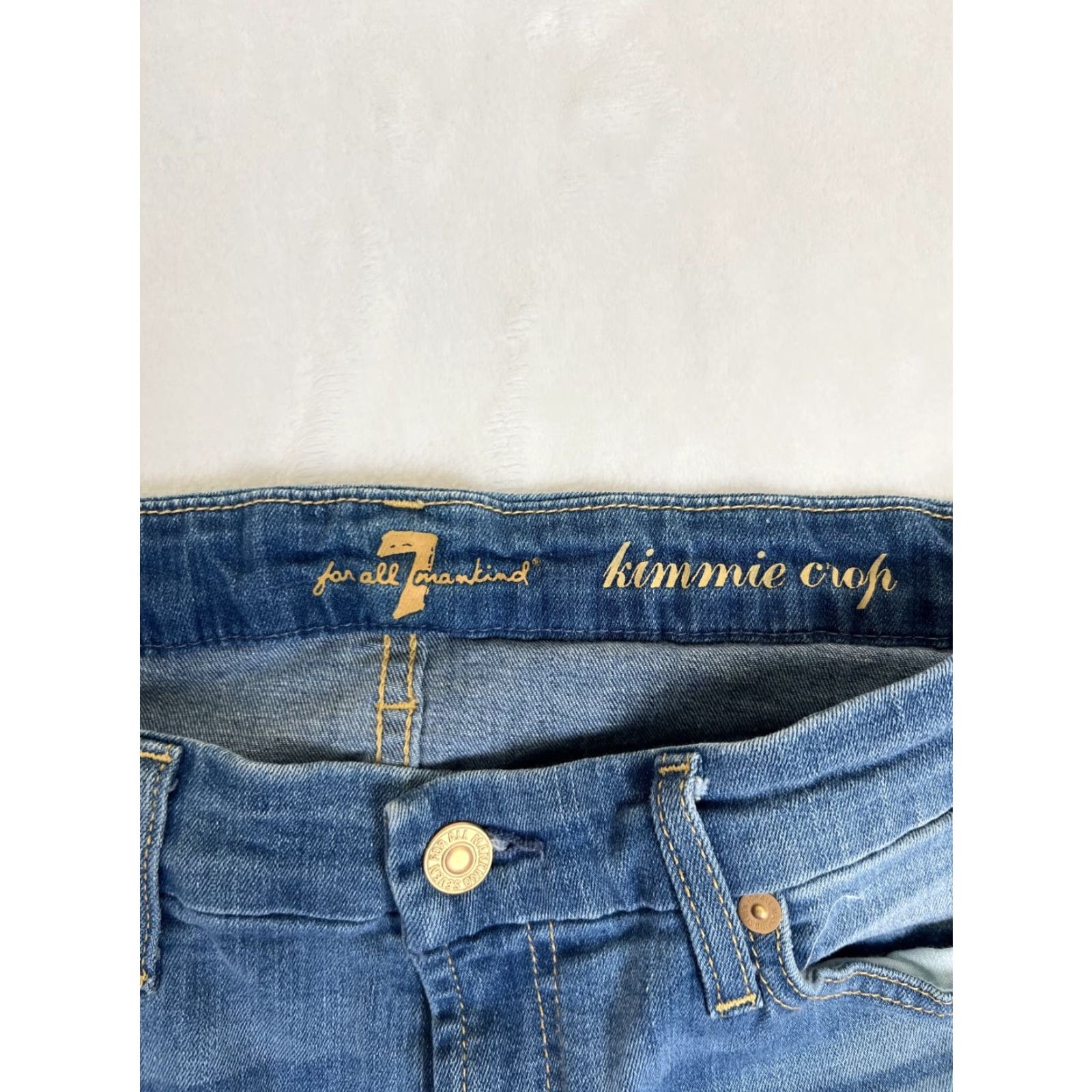 7 For All Mankind 7 For All Mankind Jeans Womens Blue 32 Kimmie Crop Denim Stretch Cotton Blend Size 24" / US 00 / IT 34 - 5 Thumbnail
