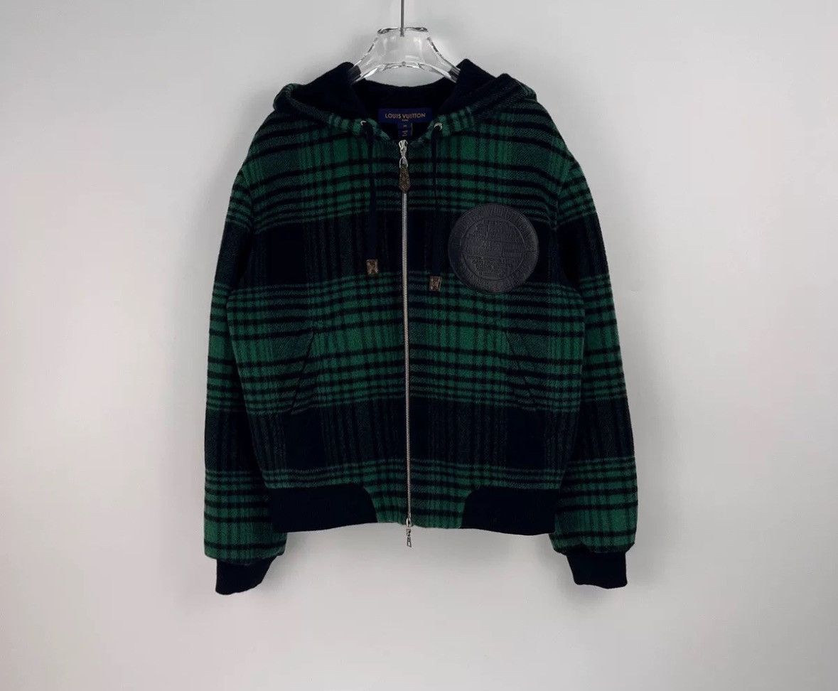 Louis Vuitton Louis Vuitton Green checkered pattern wool hooded jacket Size US S / EU 44-46 / 1 - 3 Thumbnail