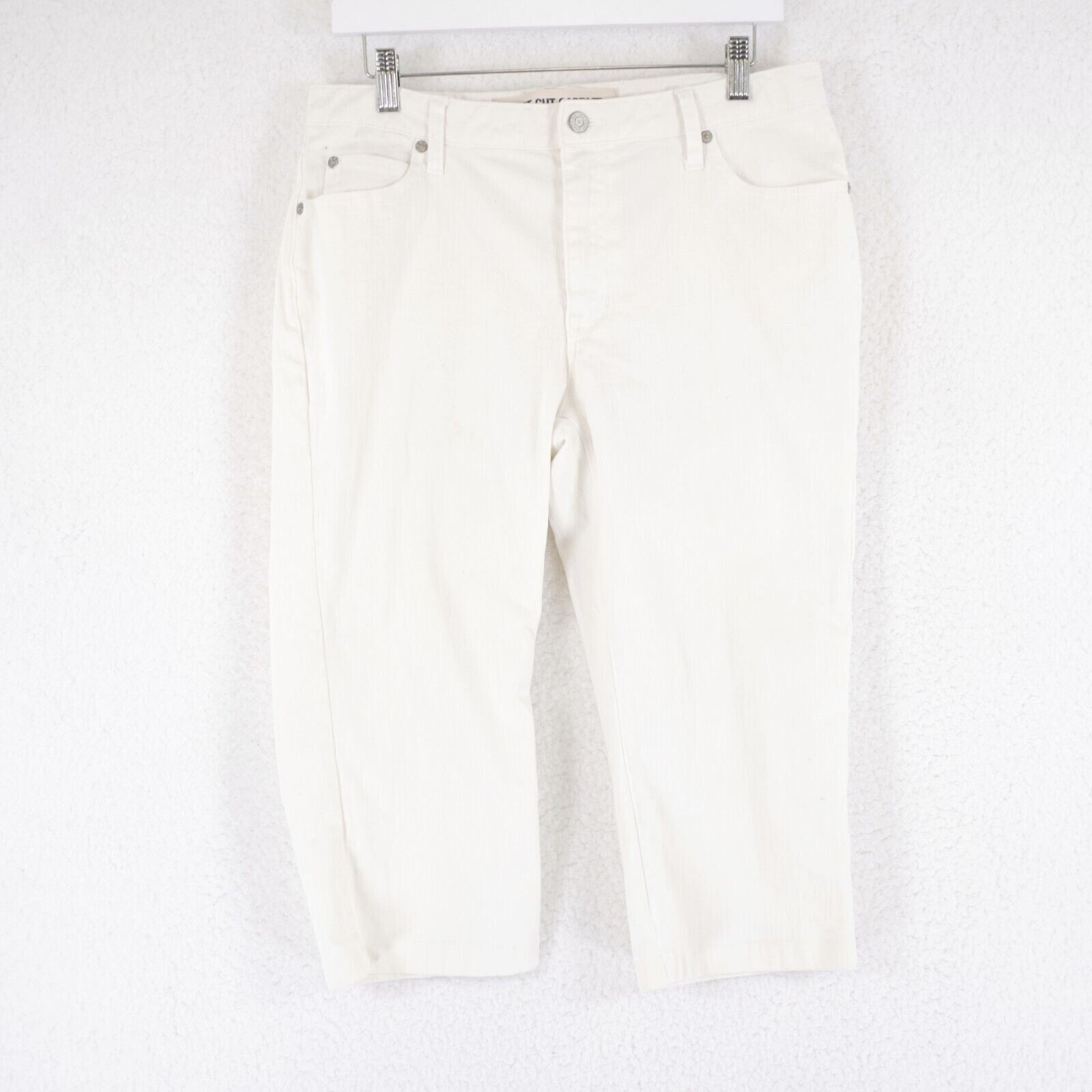 Gap Gap White Denim Boot Cut Capri Stretch Jeans 32/18 Mid Rise Size 32" / US 10 / IT 46 - 1 Thumbnail