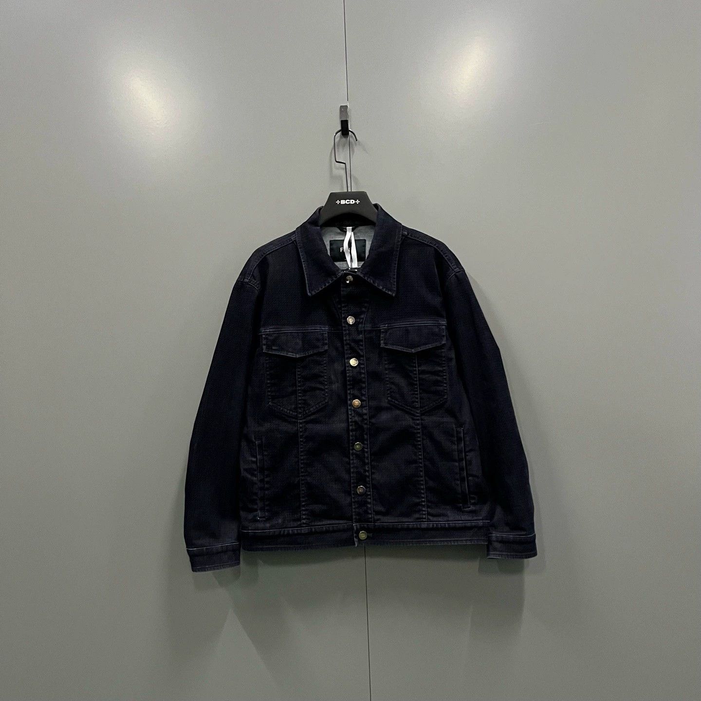 FENDI Navy Flocked Jacket Size 52 - dmc