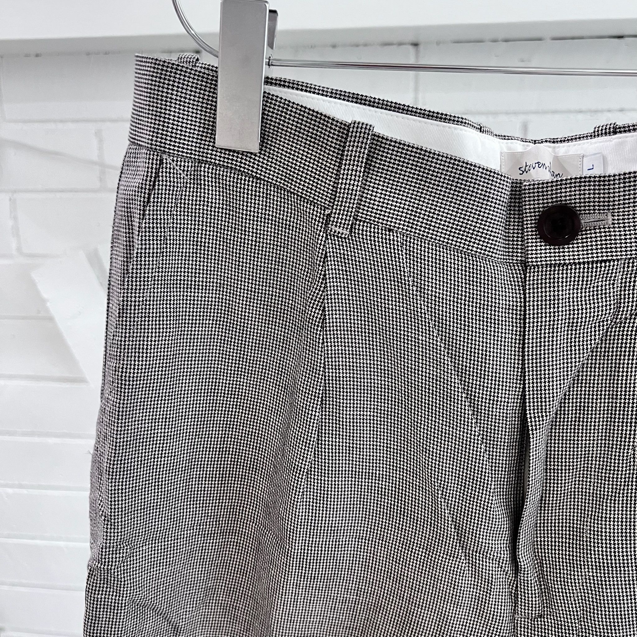Steven Alan Steven Alan Small Houndstooth Cropped Pleated Trousers Size US 34 / EU 50 - 2 Thumbnail