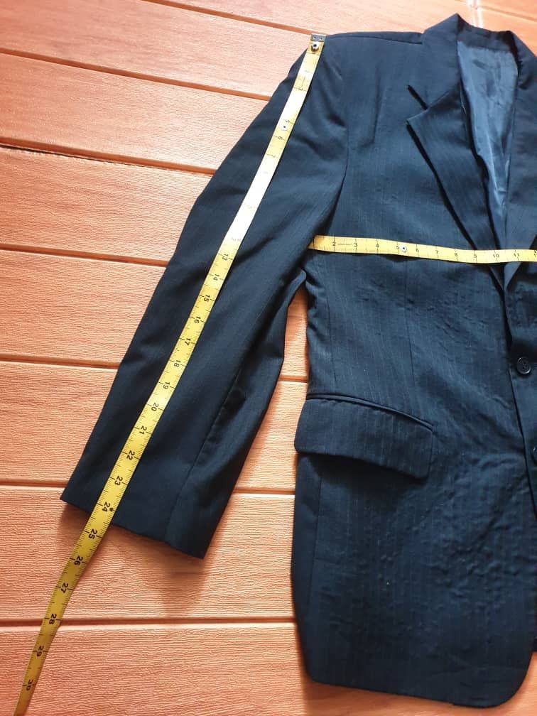 Yves Saint Laurent Yves Saint Laurent stripe blue coat Jacket Size US L / EU 52-54 / 3 - 6 Thumbnail