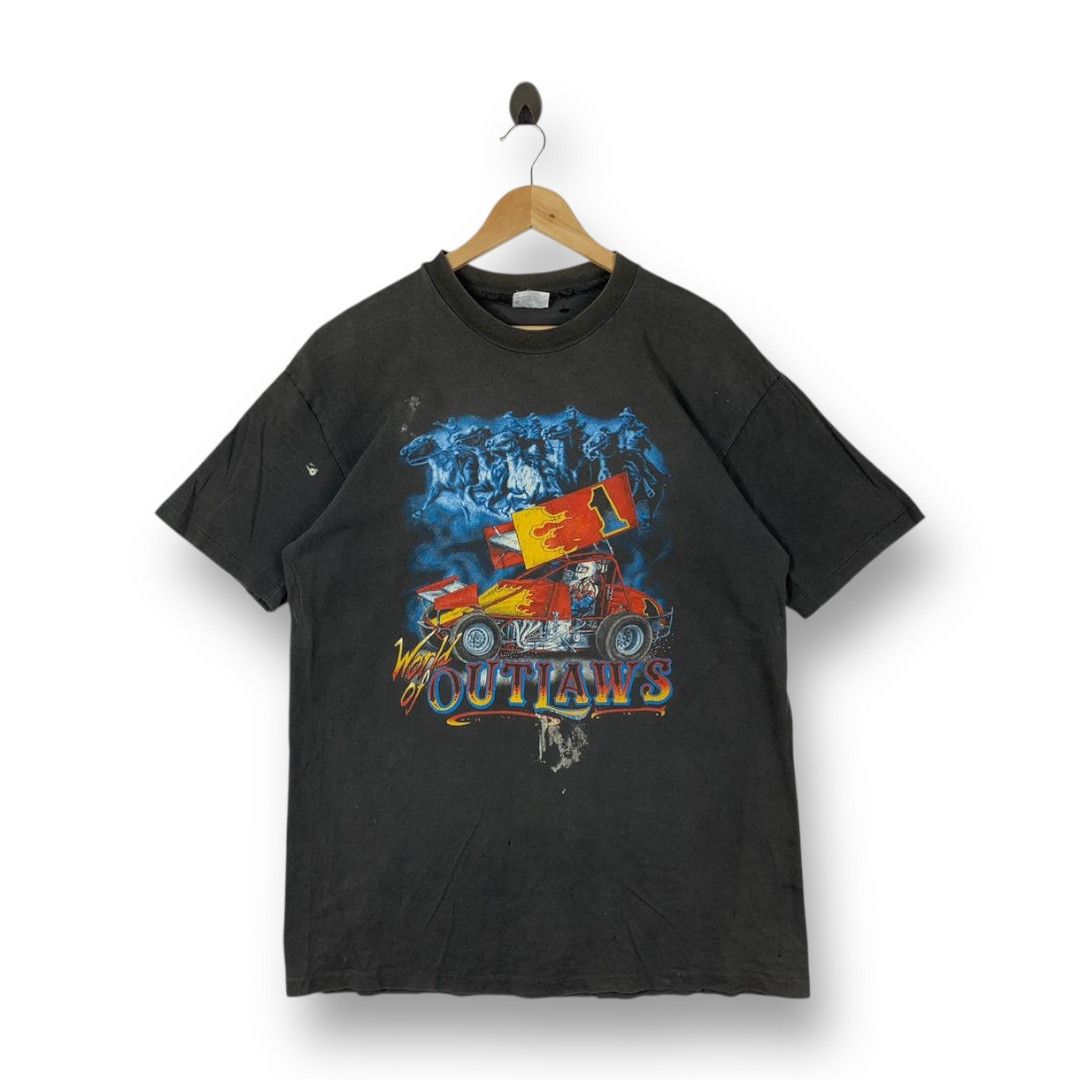 Other Vintage 90s World of Outlaws Racing Tee Size US XL / EU 56 / 4 - 1 Thumbnail