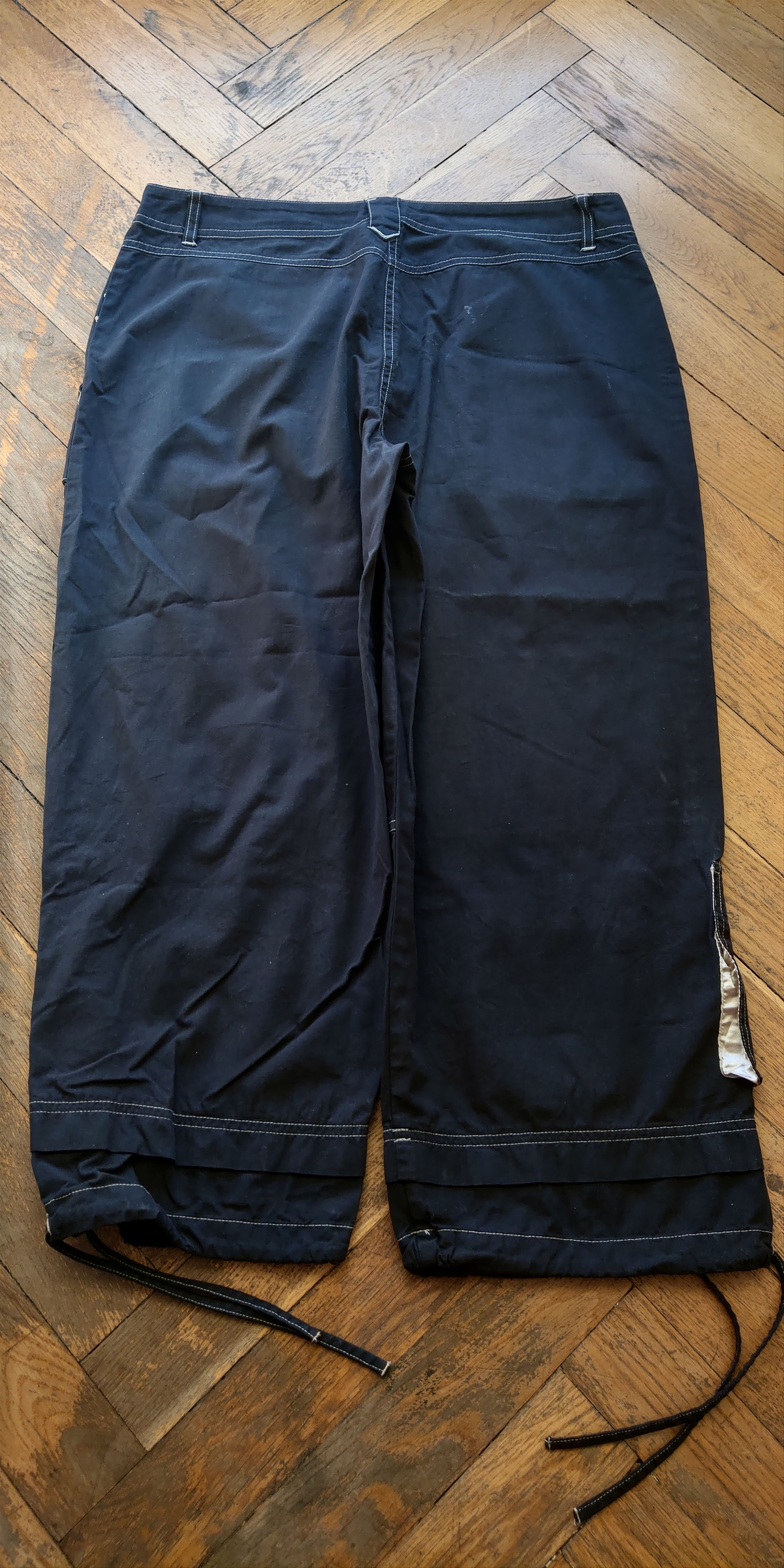 Vintage Asymmetric 3/4 Pants Flared Shorts Rave opium grunge Cargo M Size US 32 / EU 48 - 4 Thumbnail