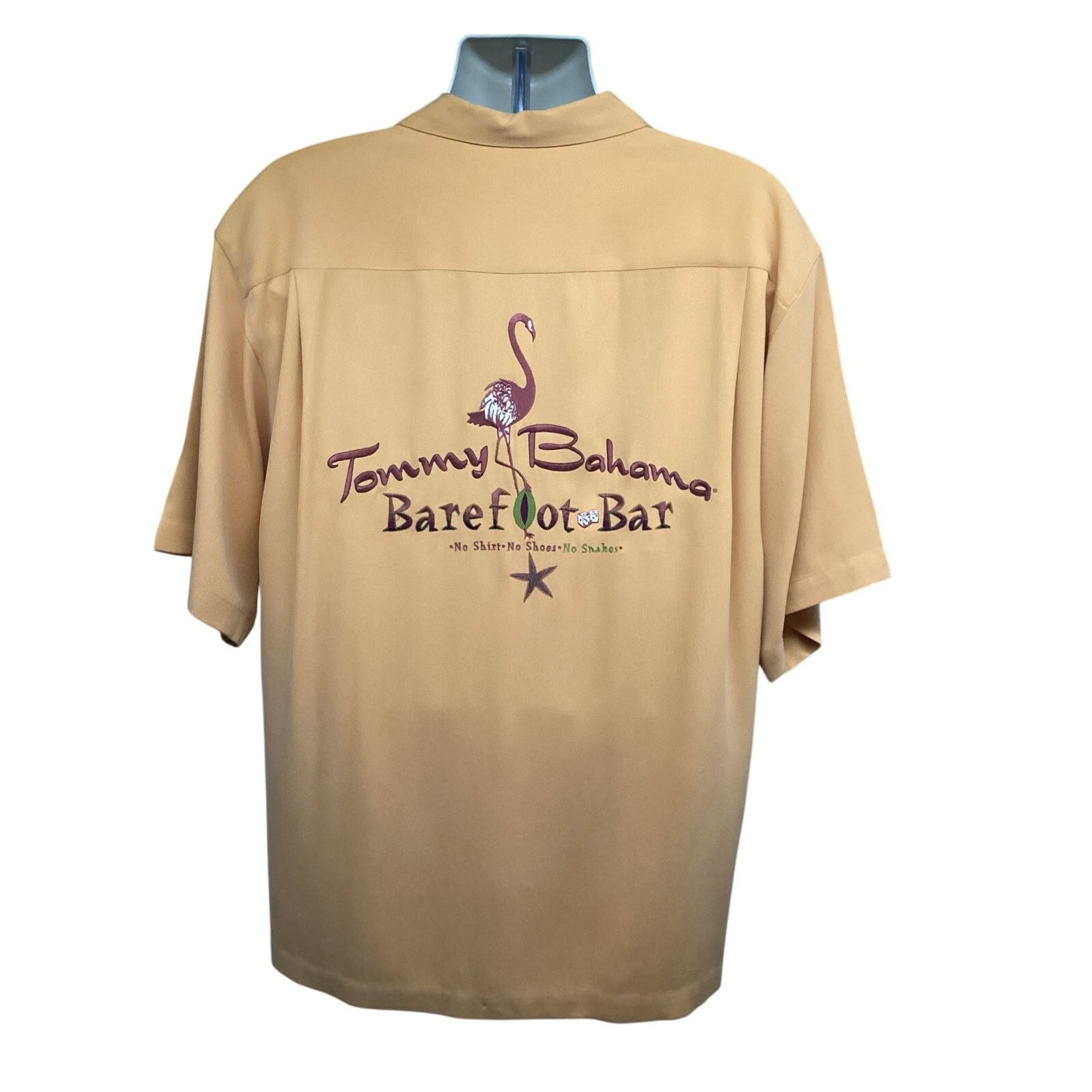 Tommy Bahama Tommy Bahama Yellow Silk Button Up Camp Shirt Large Pocket Size US L / EU 52-54 / 3 - 1 Thumbnail