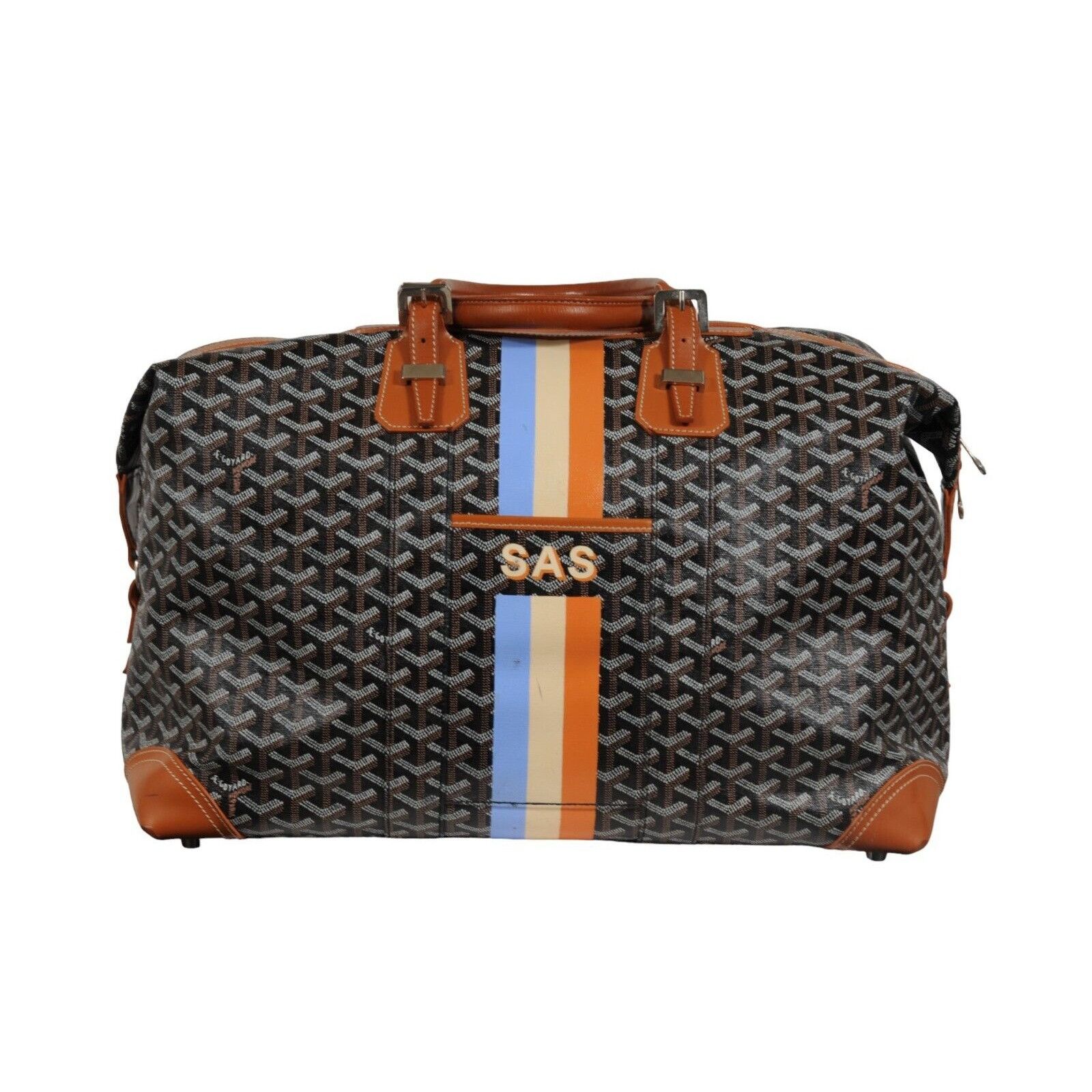 Goyard Boeing 45 Black Brown Leather Duffle Travel Carry On Size ONE SIZE - 2 Thumbnail