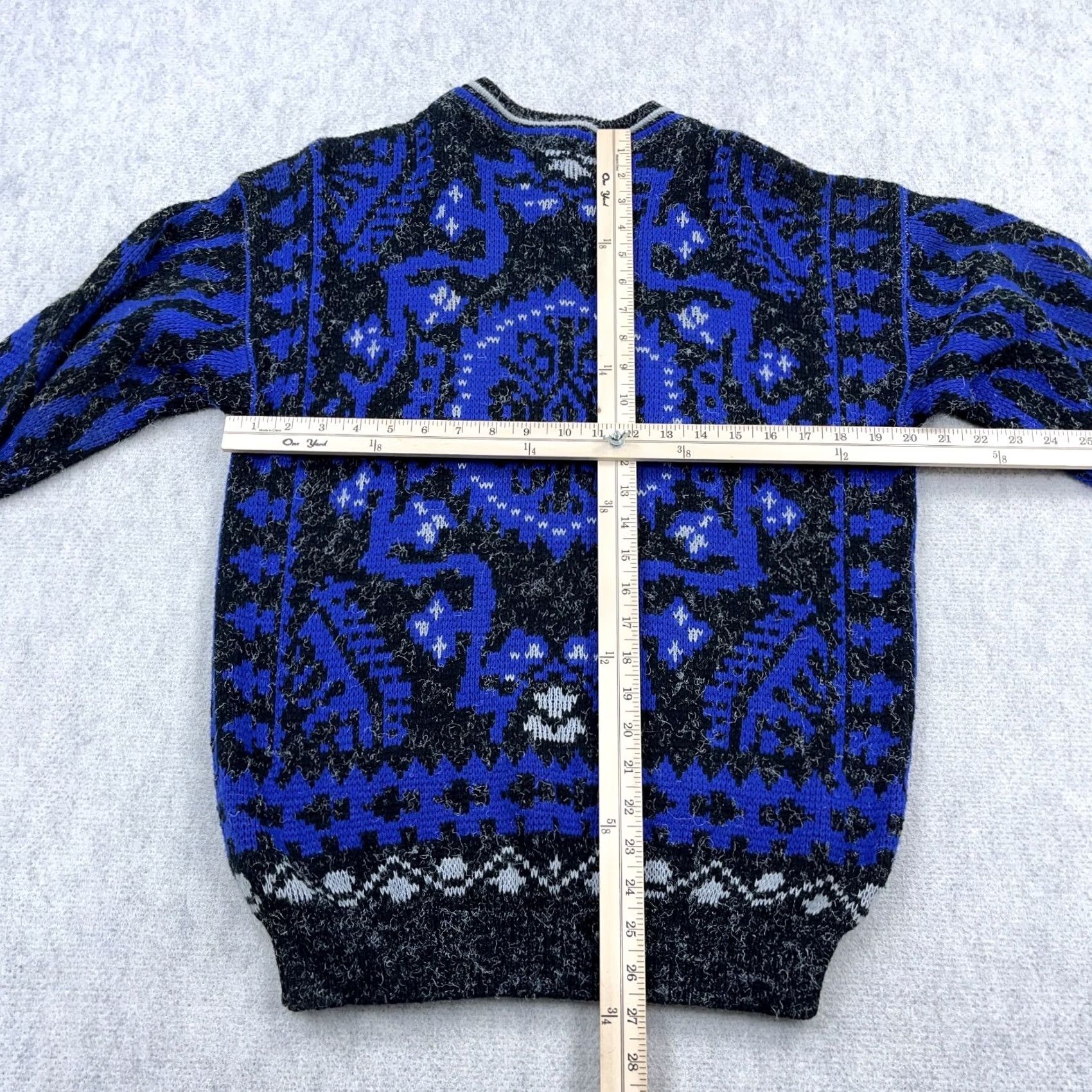 McGregor VINTAGE McGregor Geometric Crewneck Sweater Mens L Blue Gray 80s 90s Hip Hop Retro Grunge Streetwear Size US L / EU 52-54 / 3 - 4 Thumbnail