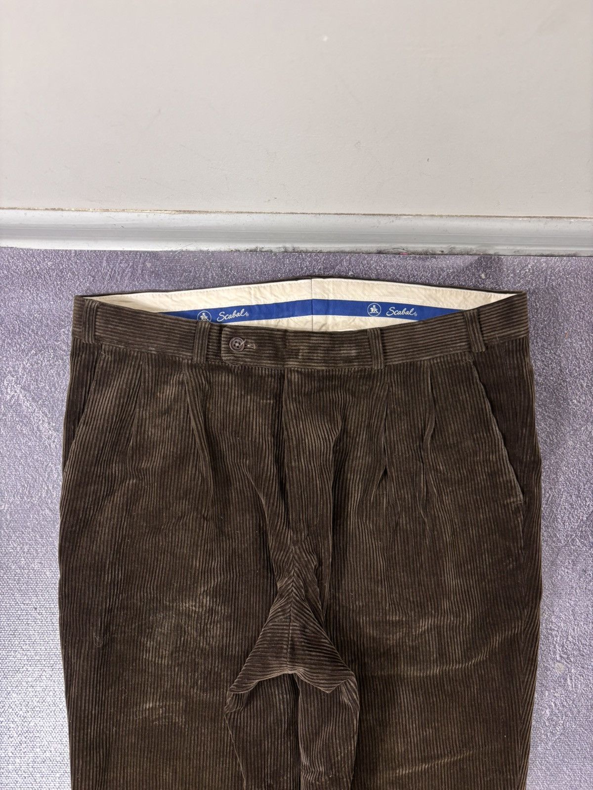 SCABAL Scabal Men’s Brown Cotton Blend Corduroy Pants Trousers Size US 34 / EU 50 - 8 Thumbnail