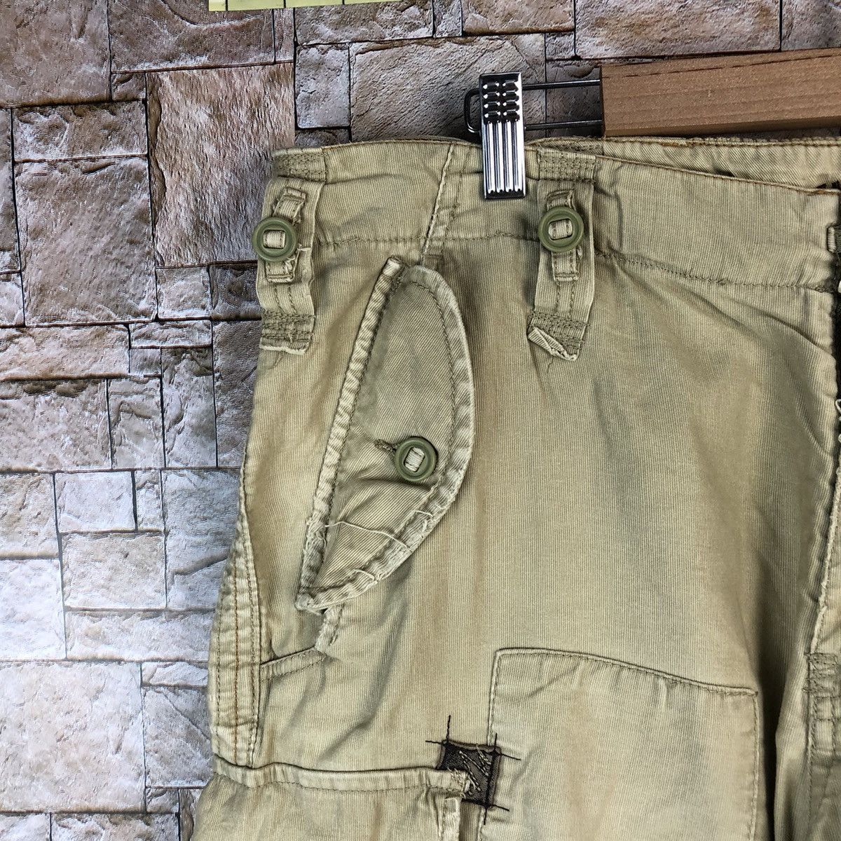 Japanese Brand Back Number Brown Cargo Multipocket Pants #A1134 Size US 35 - 8 Thumbnail