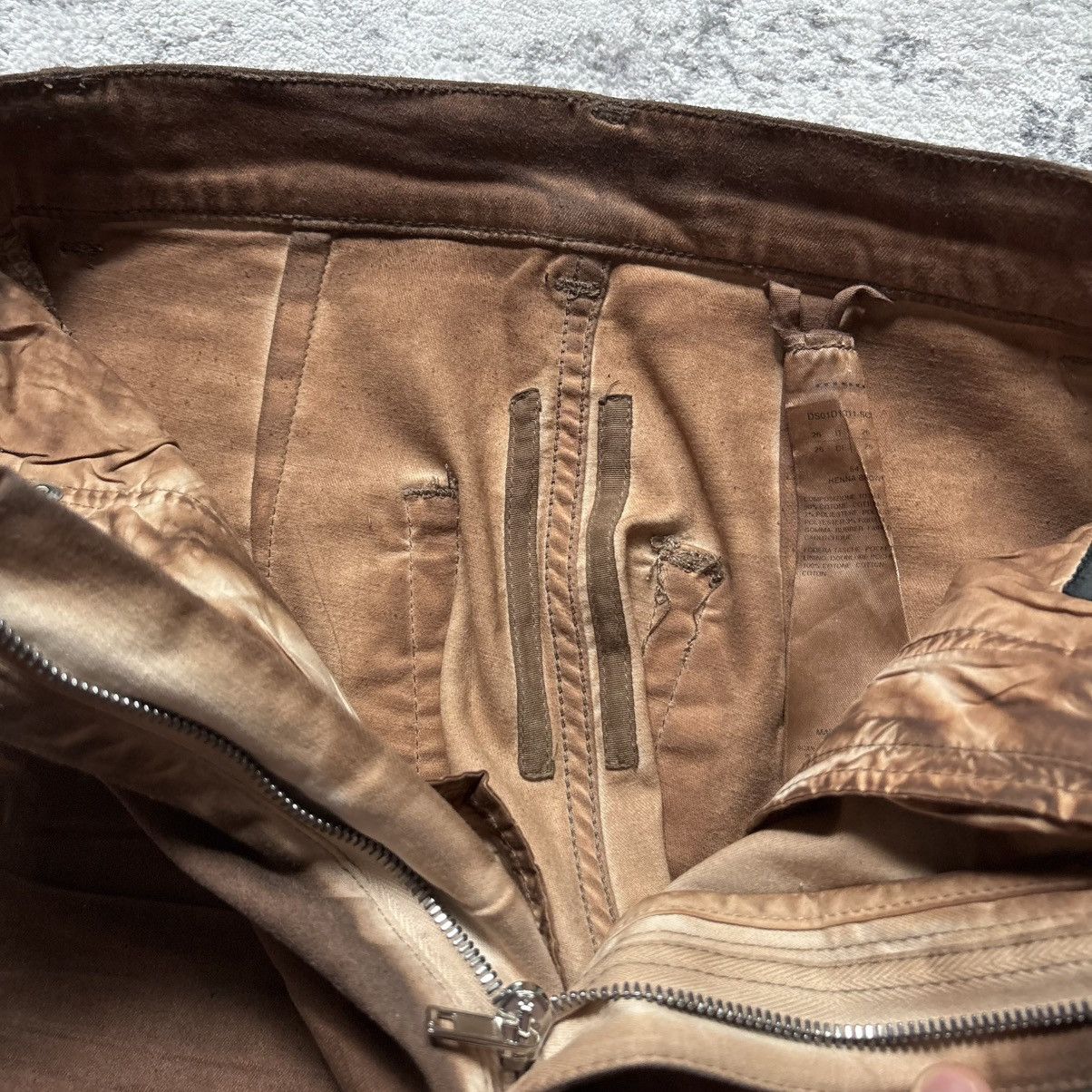 Rick Owens Rick Owens DRKSHDW Henna Brown Waxed Bolan Jeans | Size 26 Size US 26 / EU 42 - 14 Thumbnail
