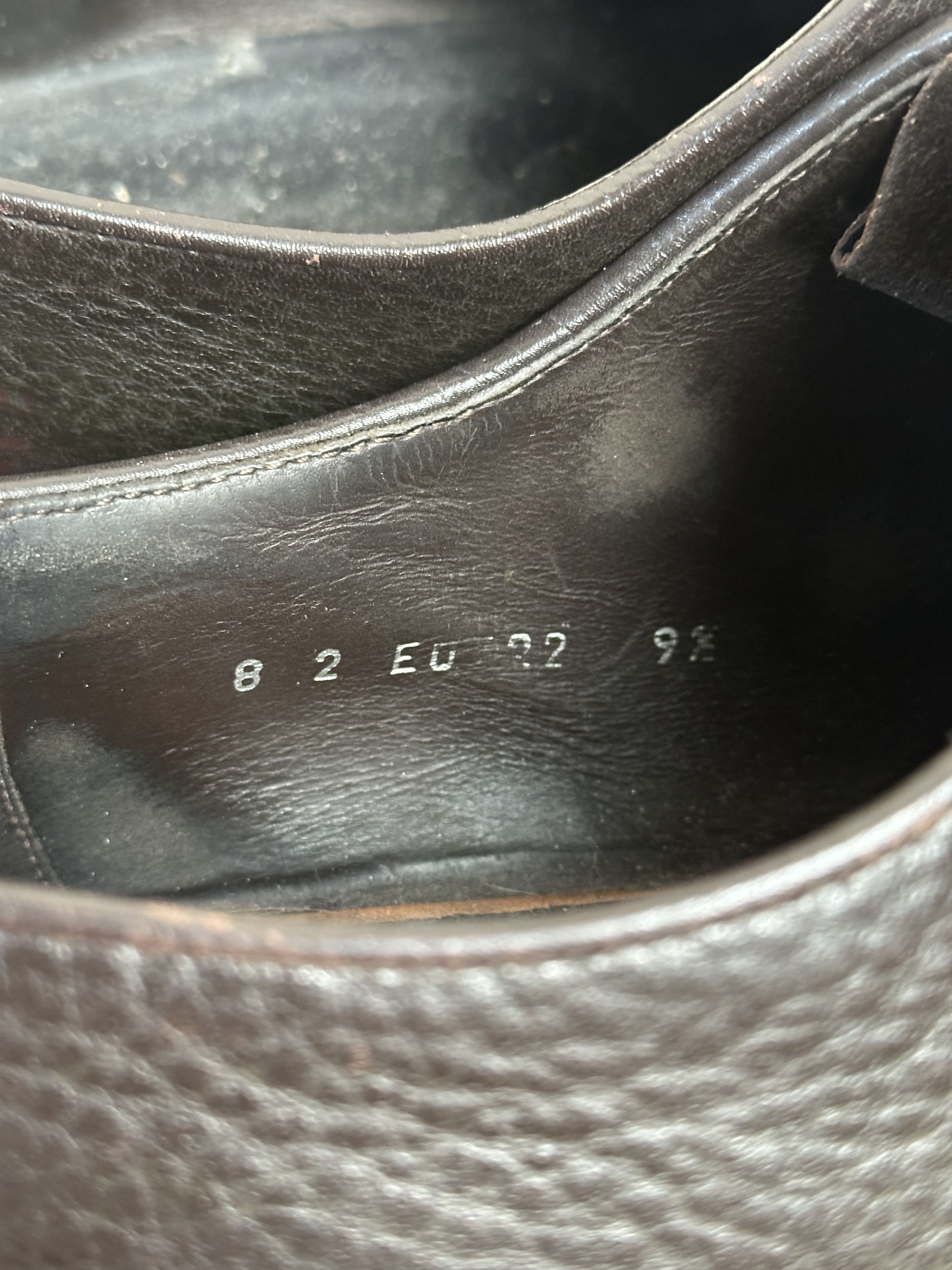 Prada Prada dark brown pebble grain leather moc-toe lace-up Size US 10 / EU 43 - 10 Thumbnail