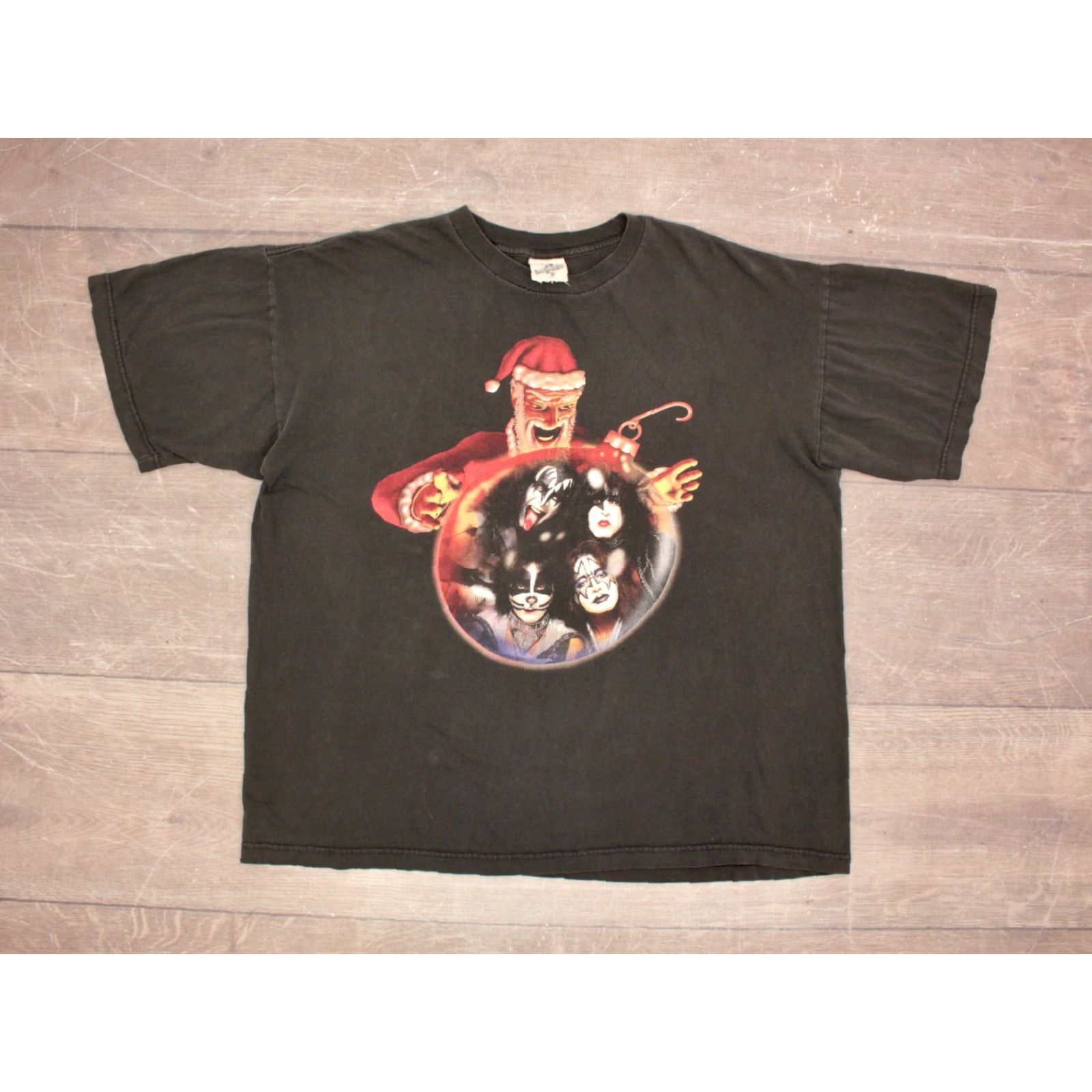 Vintage VINTAGE Cronies Men's Shirt XL Black 90s Kiss Christmas TShirt Santa Kissmas Psycho Graphic Tee Mens Size US XL / EU 56 / 4 - 2 Thumbnail