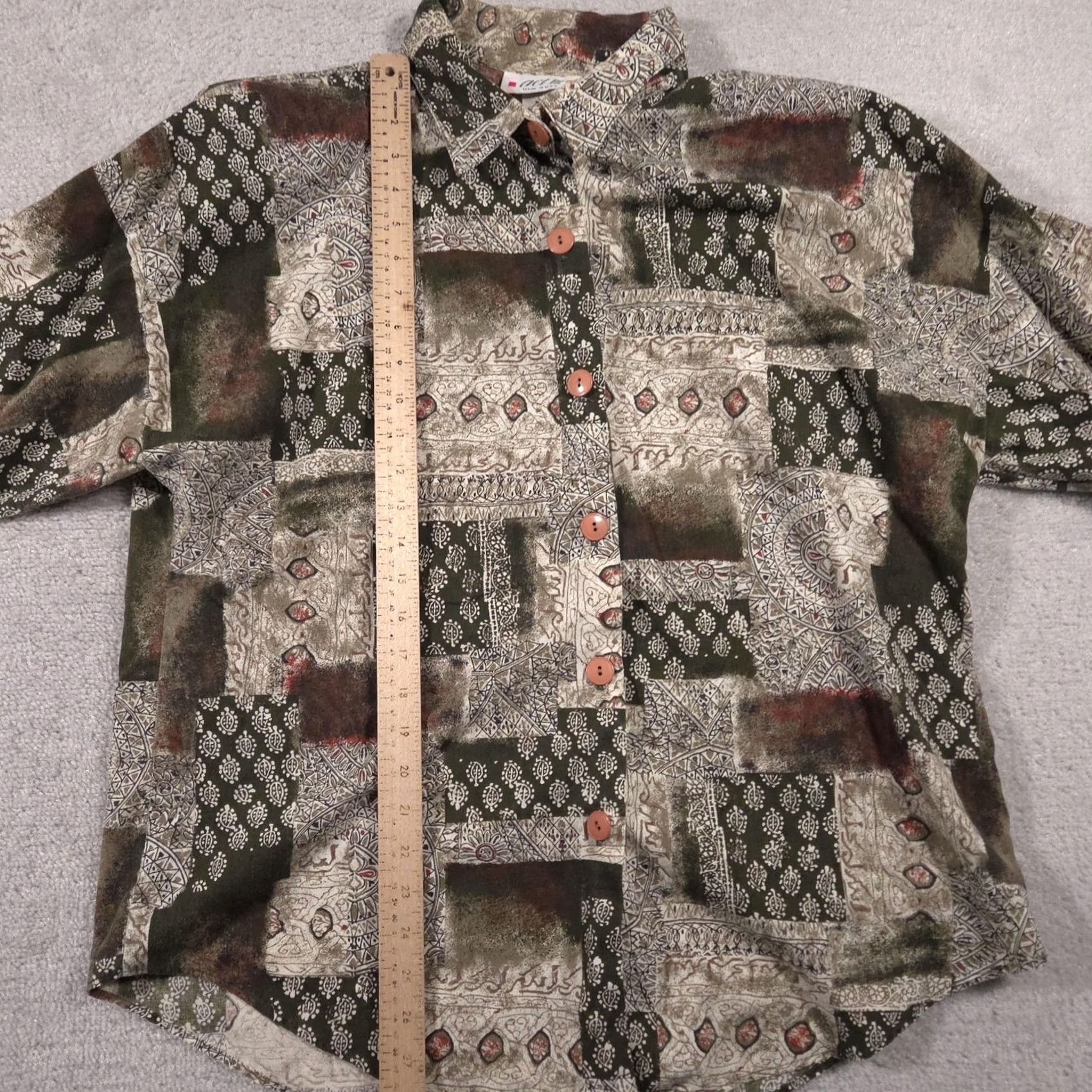 Vintage VINTAGE Act III Shirt Womens 18W Plus Geometric Print Button-Up Short Sleeve USA 90s Size XXL / US 16-18 / IT 52-54 - 7 Thumbnail