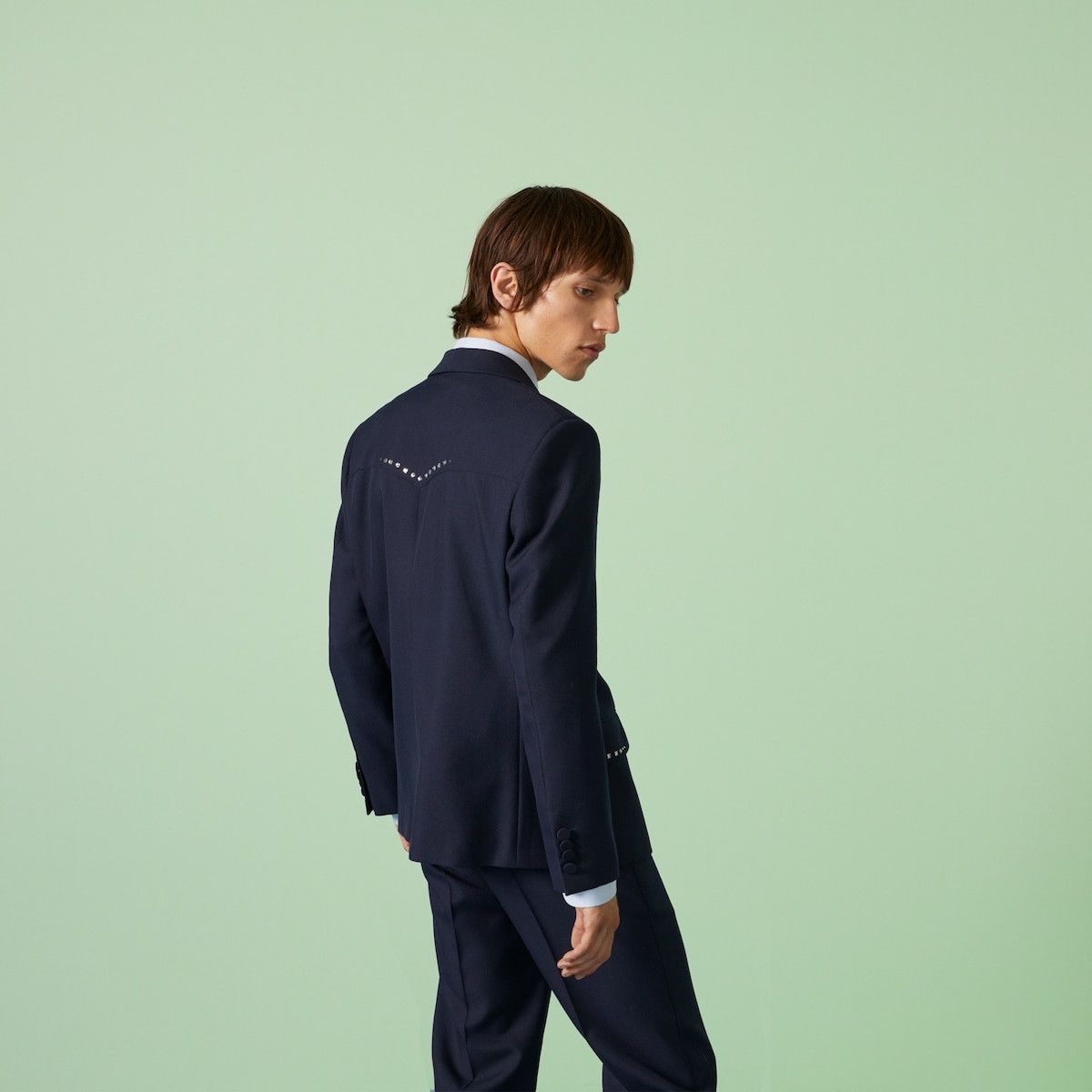 Gucci o1s1wg110125 Wool Twill Jacket Crystal Embroidery Navy Blue Size US XXL / EU 58 / 5 - 6 Thumbnail