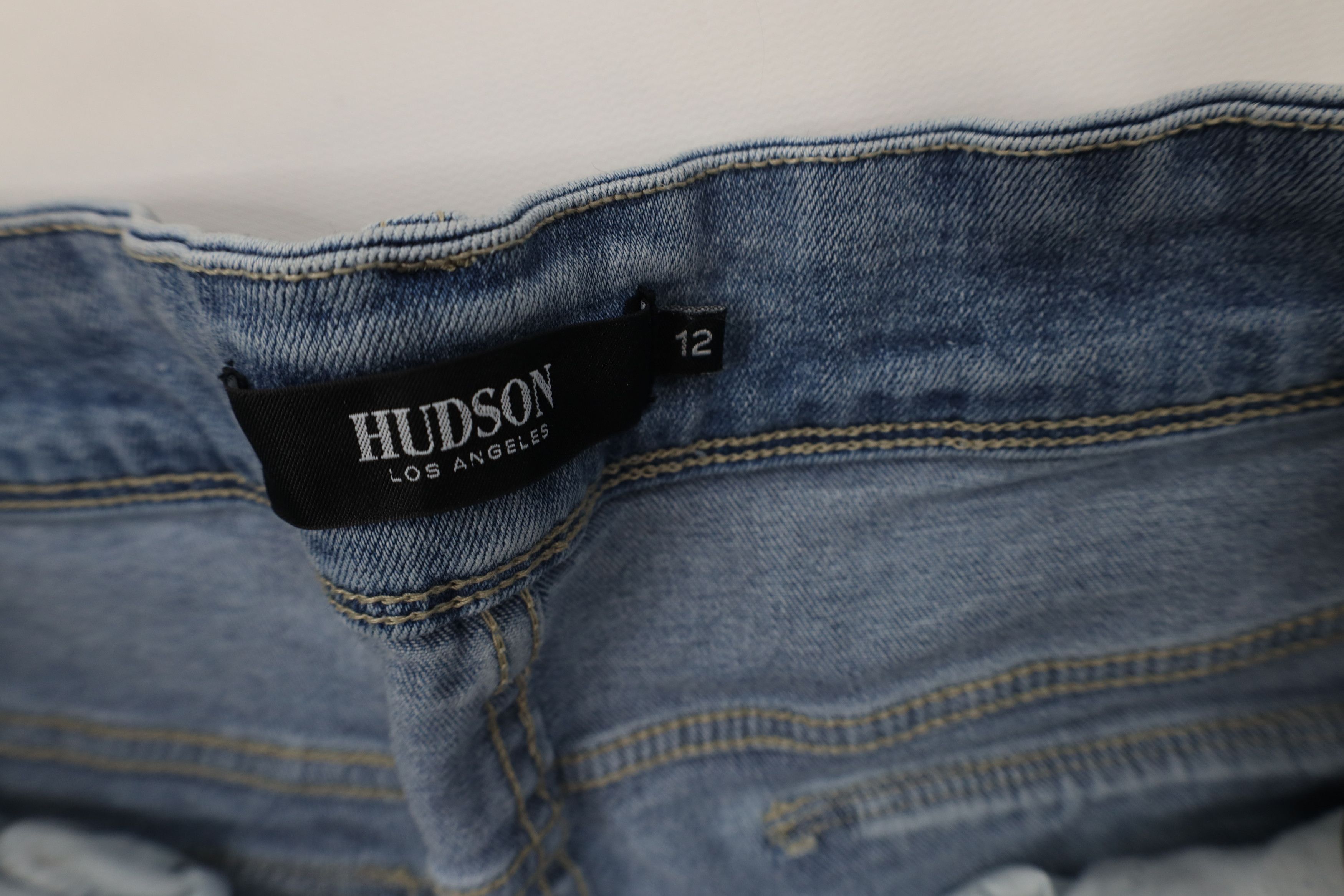 Vintage Hudson Jeans Faded Stretch Straight Leg Denim Jeans Icy Blue Size 34" / US 12 / IT 48 - 7 Thumbnail