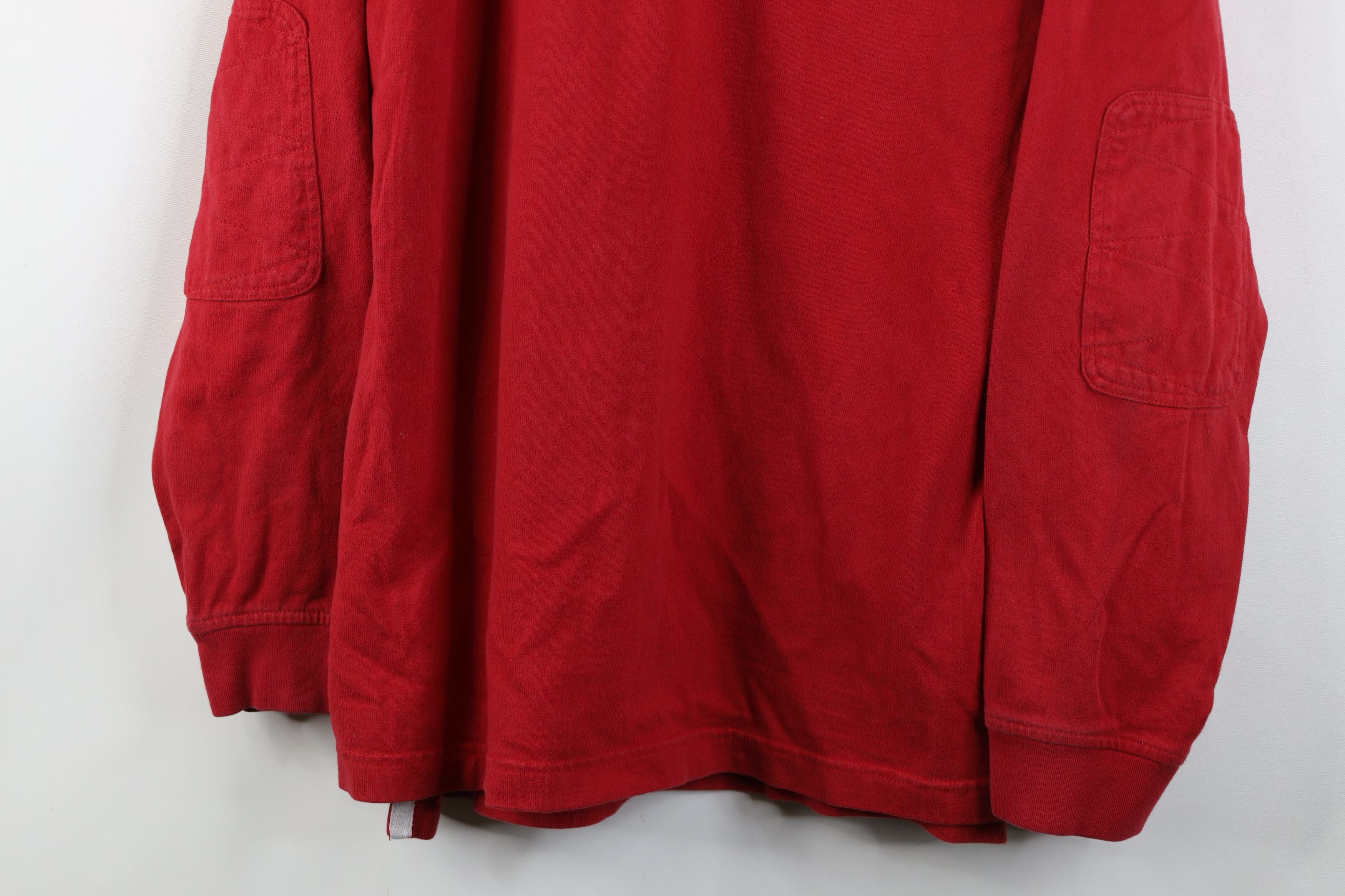 L.L. Bean Vintage LL Bean Heavy Elbow Patch Long Sleeve Rugby Polo Red Size US L / EU 52-54 / 3 - 3 Thumbnail