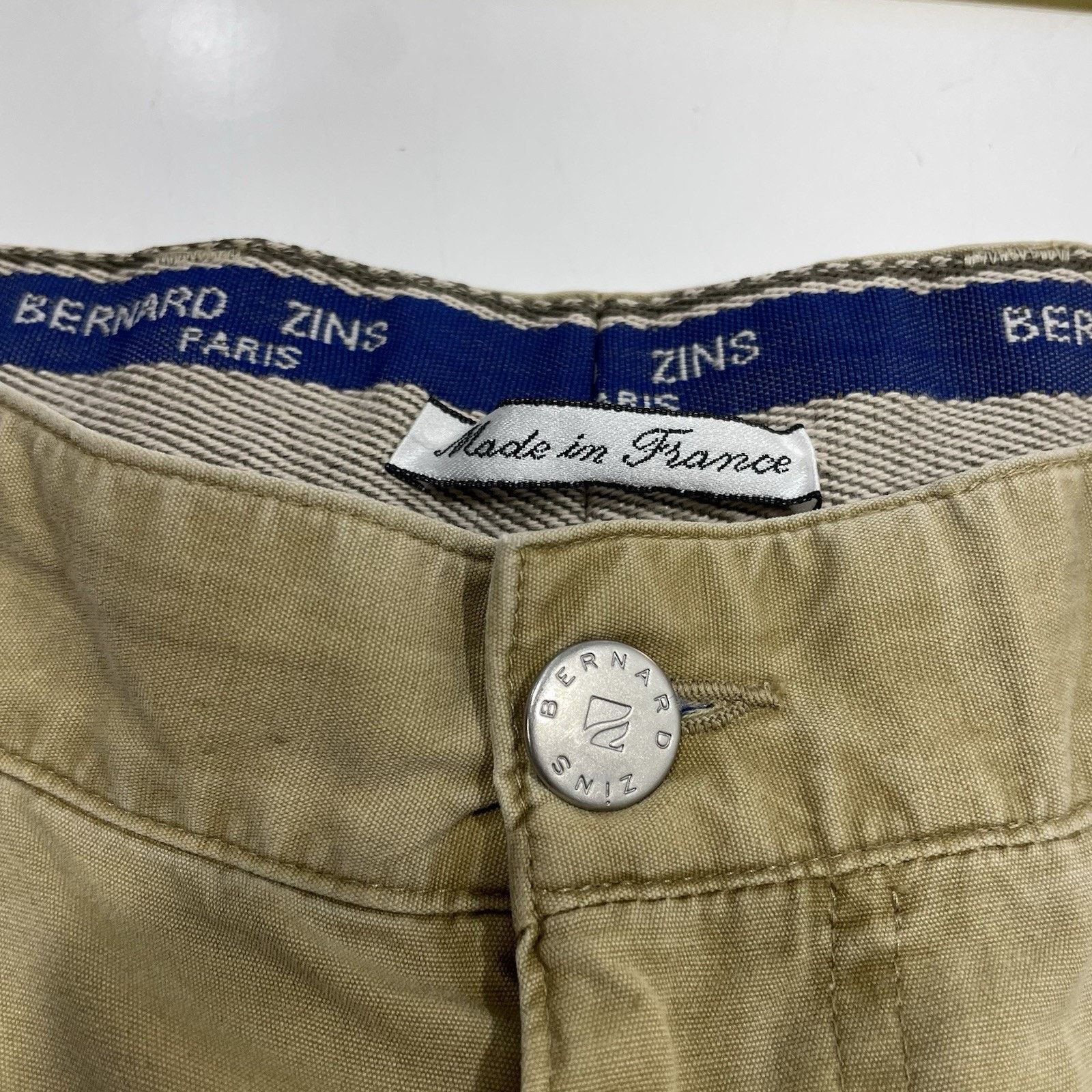Harve Benard Bernard Zins France Cotton Khaki Pants Mens 32x29 Flat Front Size US 32 / EU 48 - 5 Thumbnail