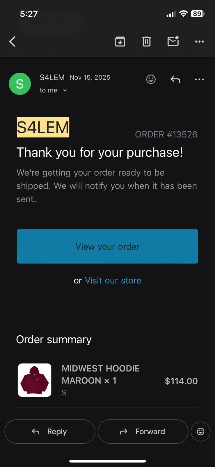 S4LEM S4LEM MIDWEST HOODIE BURGUNDY S Size US S / EU 44-46 / 1 - 4 Thumbnail
