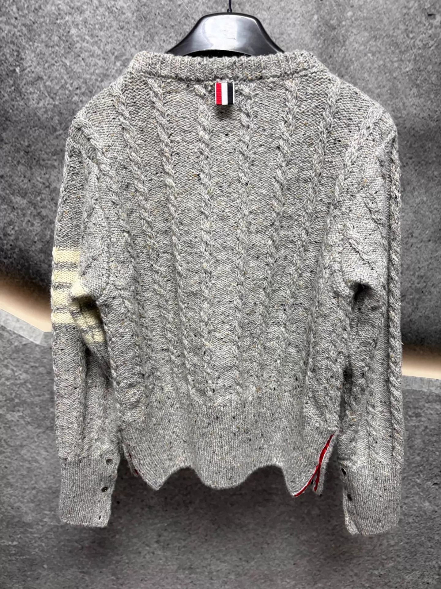 Thom Browne THOM BROWNE men's gray 3 like new sweater Size US L / EU 52-54 / 3 - 2 Thumbnail