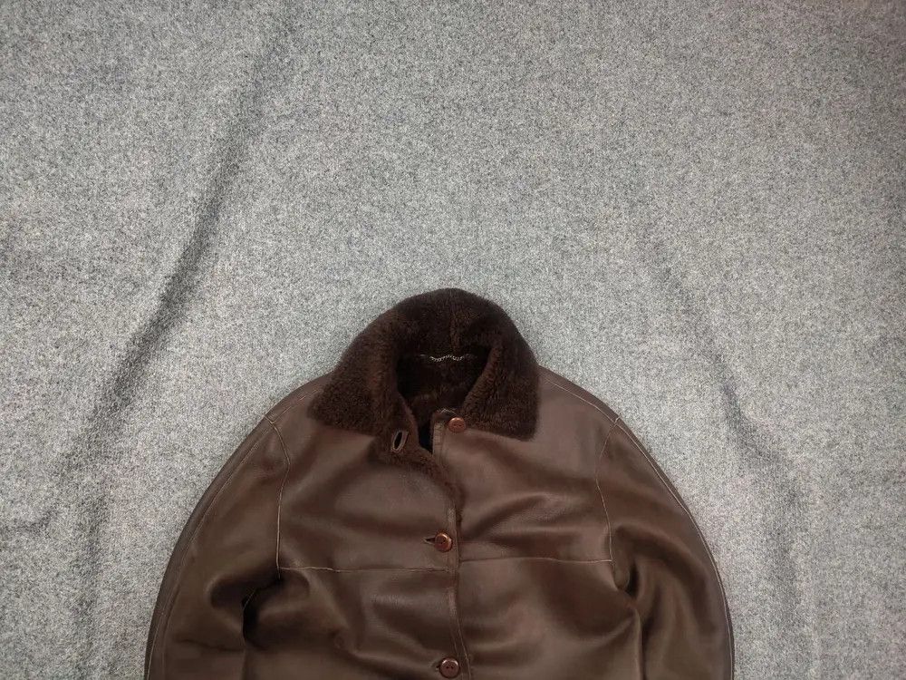 Gallotti Gallotti Bacis Brown Leather Shearling Fur-Lined Coat Jacket Size US M / EU 48-50 / 2 - 2 Thumbnail