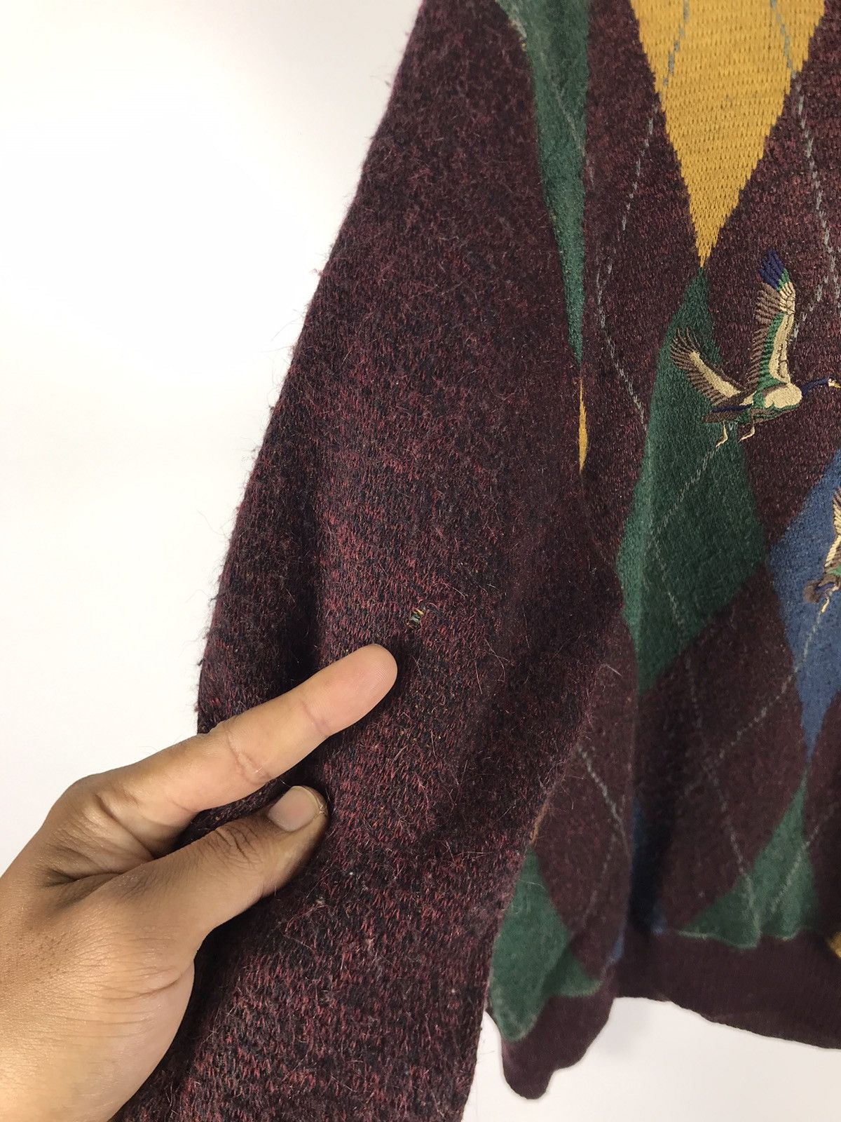 Japanese Brand ⚡️Vintage Rinald Argyle Embroidered Sweatshirt Size US M / EU 48-50 / 2 - 7 Thumbnail
