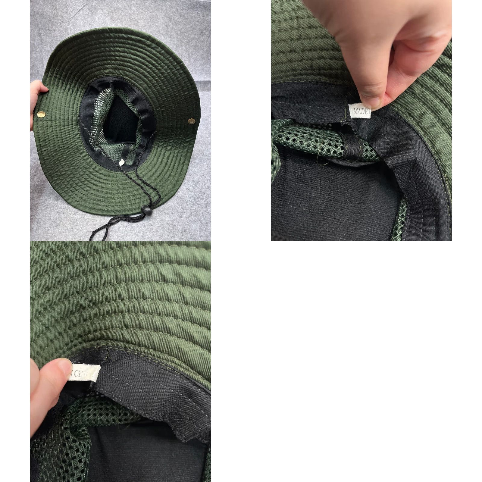 Vintage Sun Bucket Hat Adult Large Green Polyester Blend Fish Hike Camp Beach Outdoor Size ONE SIZE - 9 Thumbnail