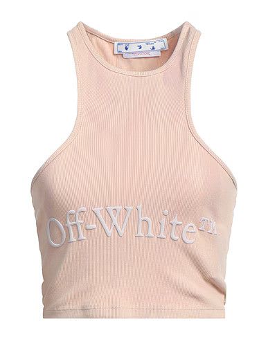 Off-White o1gr1nt0425 Logo Patch Ribbed Vest Top in Pink Size XS / US 0-2 / IT 36-38 - 1 Preview