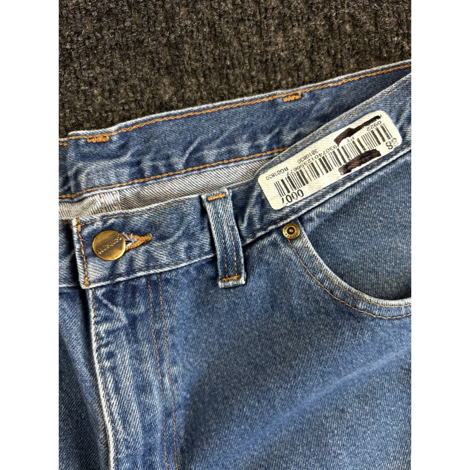 Carhartt VINTAGE Carhartt Jeans Relaxed Fit Baggy 38 x 30 Denim Blue 80s 90s Grunge Logo USA Mens Jeans Size US 38 / EU 54 - 6 Thumbnail