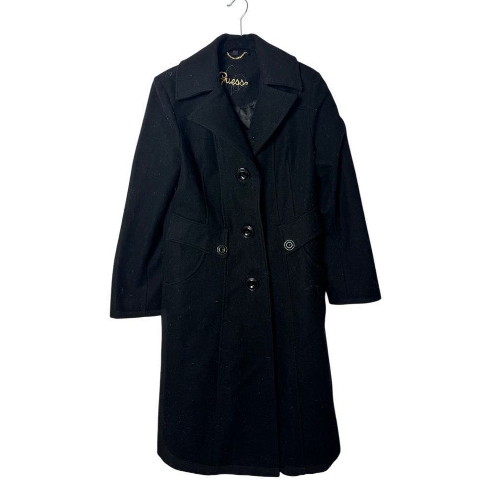 Guess Guess SZ M long wool peacoat - vintage Size M / US 6-8 / IT 42-44 - 2 Thumbnail