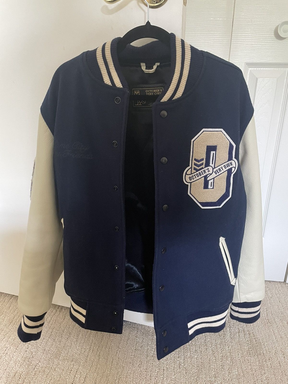 October's Very Own OVO Collegiate Varsity Jacket in Navy and Off White Size US M / EU 48-50 / 2 - 1 Thumbnail