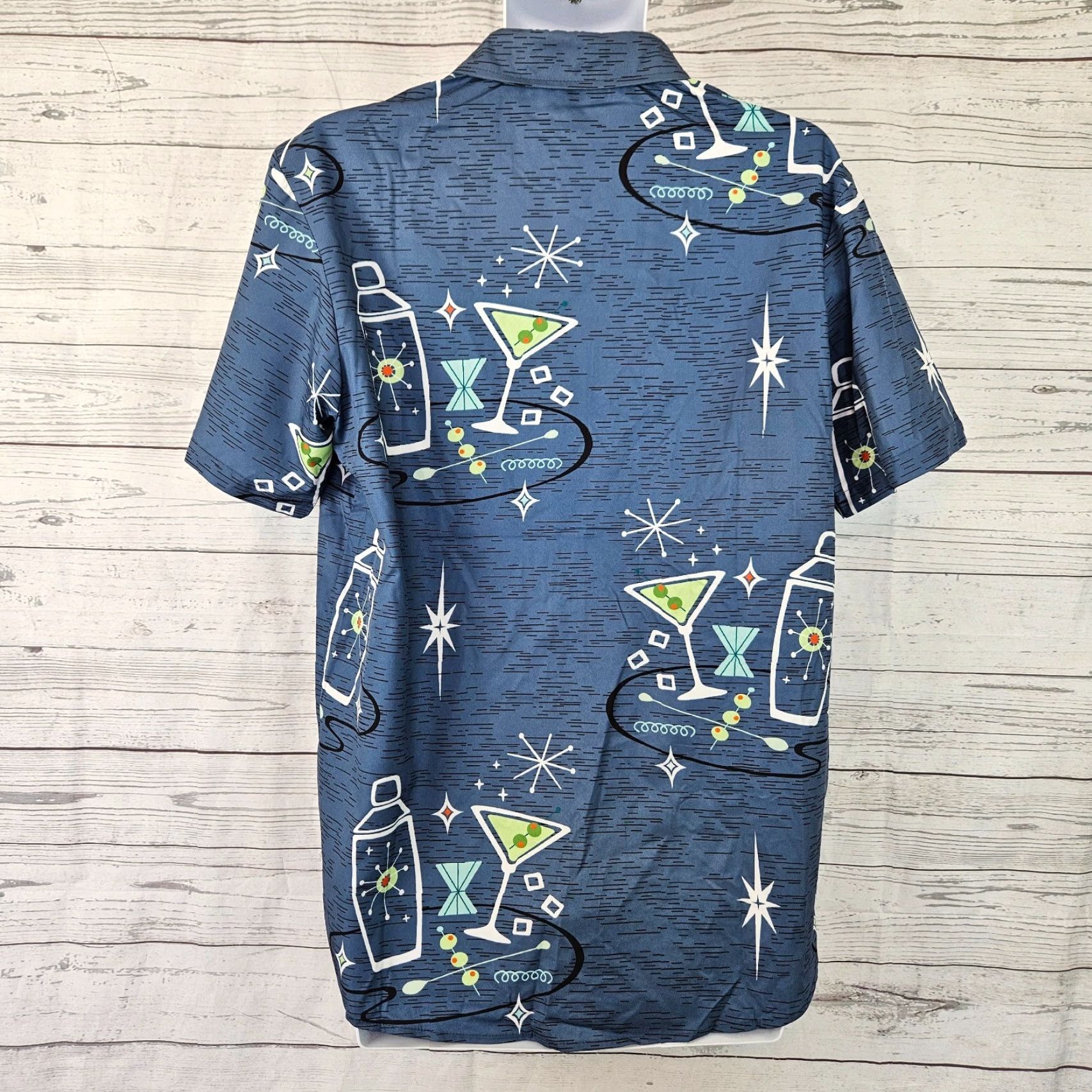 Vintage Hardaddy Mens Shirt Sz Medium Blue Green Button Front Martinis Cocktails Size US M / EU 48-50 / 2 - 3 Thumbnail