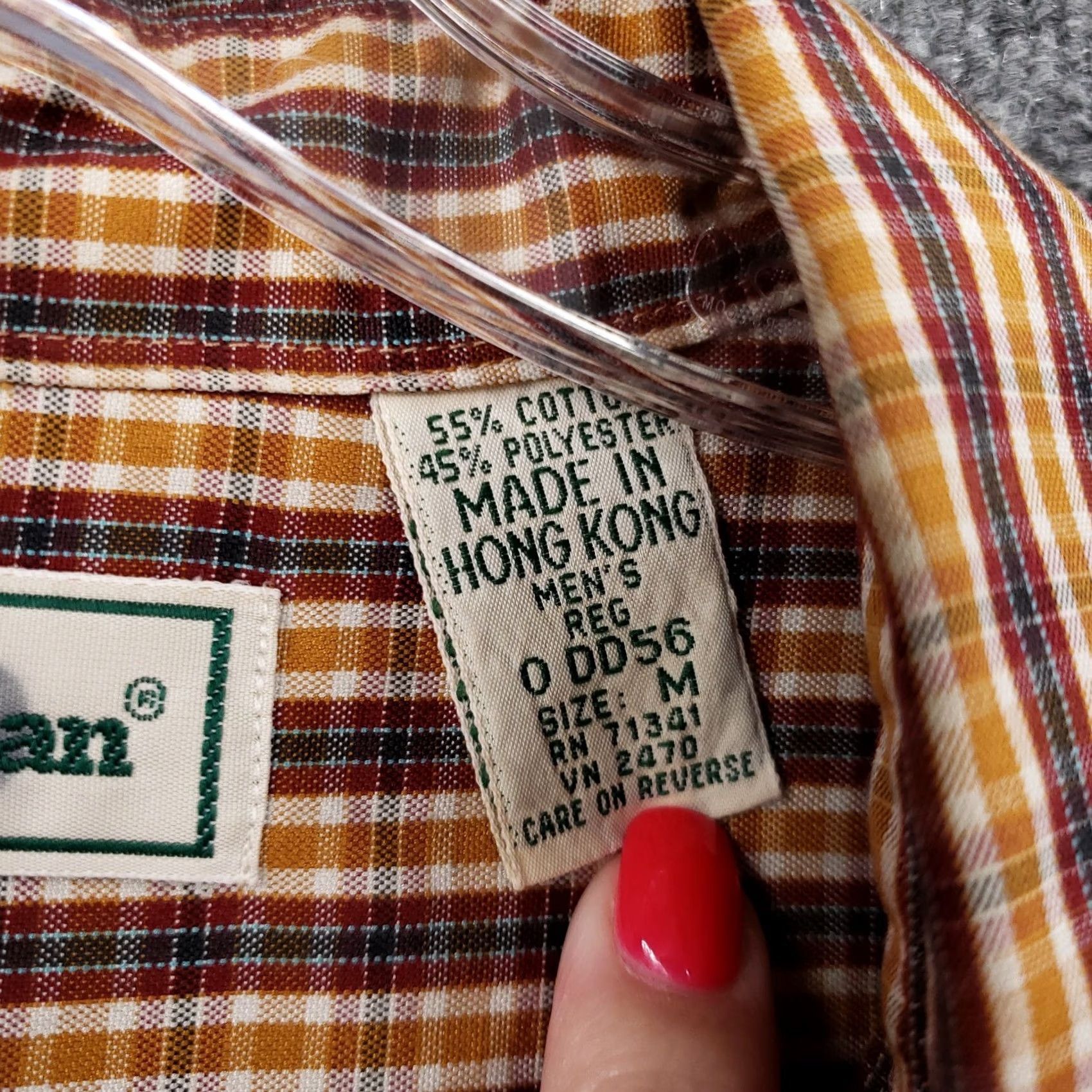 Vintage VINTAGE LL Bean Shirt Mens M Medium Hong Kong Button Up Orange Long Sleeve Size US M / EU 48-50 / 2 - 5 Thumbnail