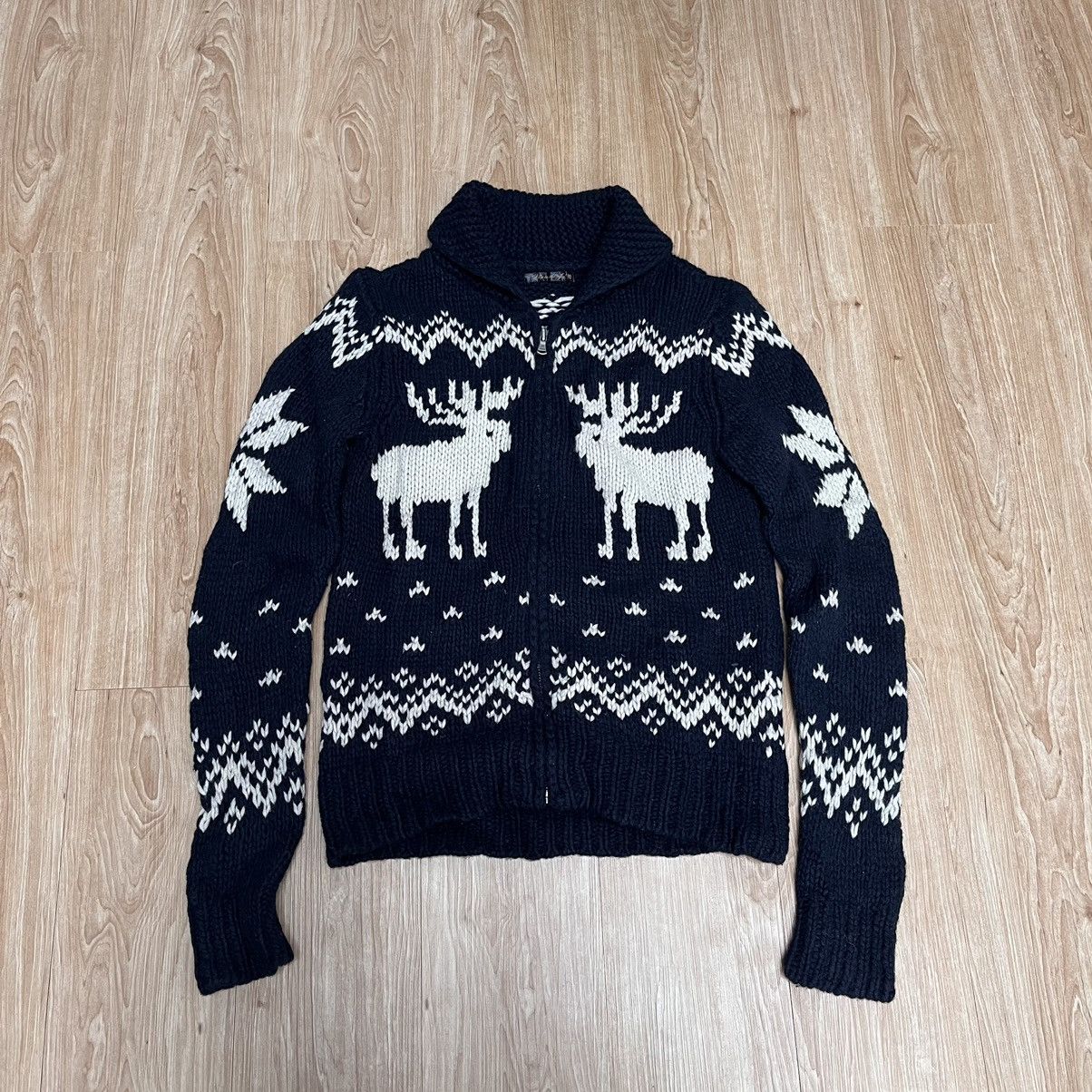 Japanese Brand Cowichan Nordic Knit Wool Raindeer Abercrombie N Fitch Size M / US 6-8 / IT 42-44 - 7 Thumbnail