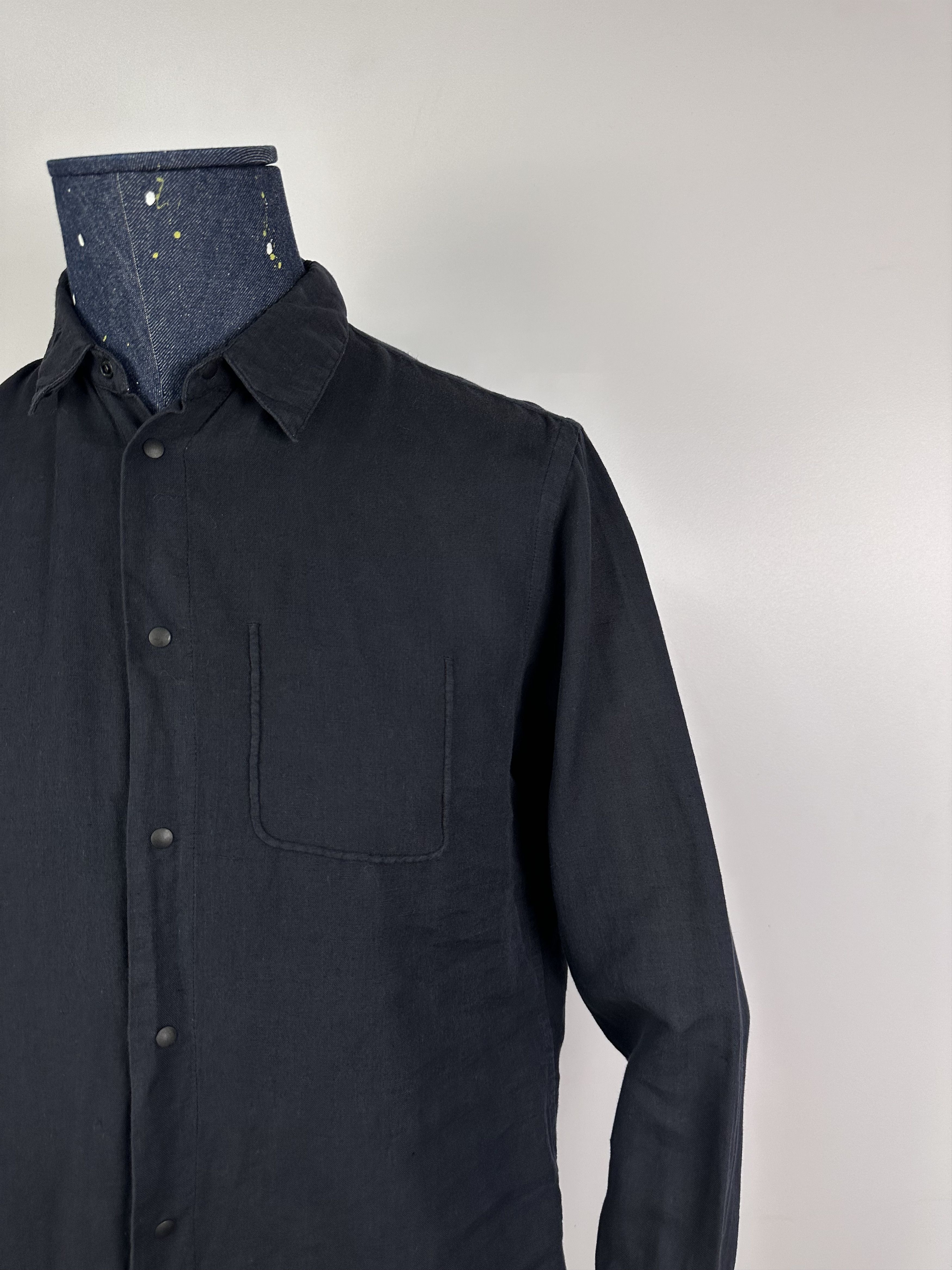 Folk Folk Linen Shir Long Sleeve Men's Size 2 Black Size 40S - 3 Thumbnail