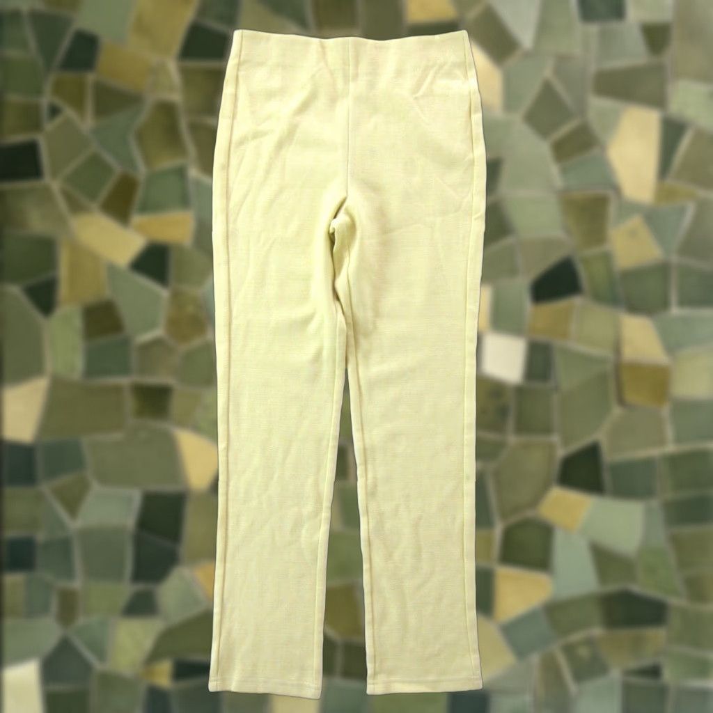 Vintage NWT Jean Pierre Klifa Paris Jackie Yellow Plaid Checkered Stretch Pant XS Women Dress Pants Size 26" / US 2 / IT 38 - 1 Thumbnail