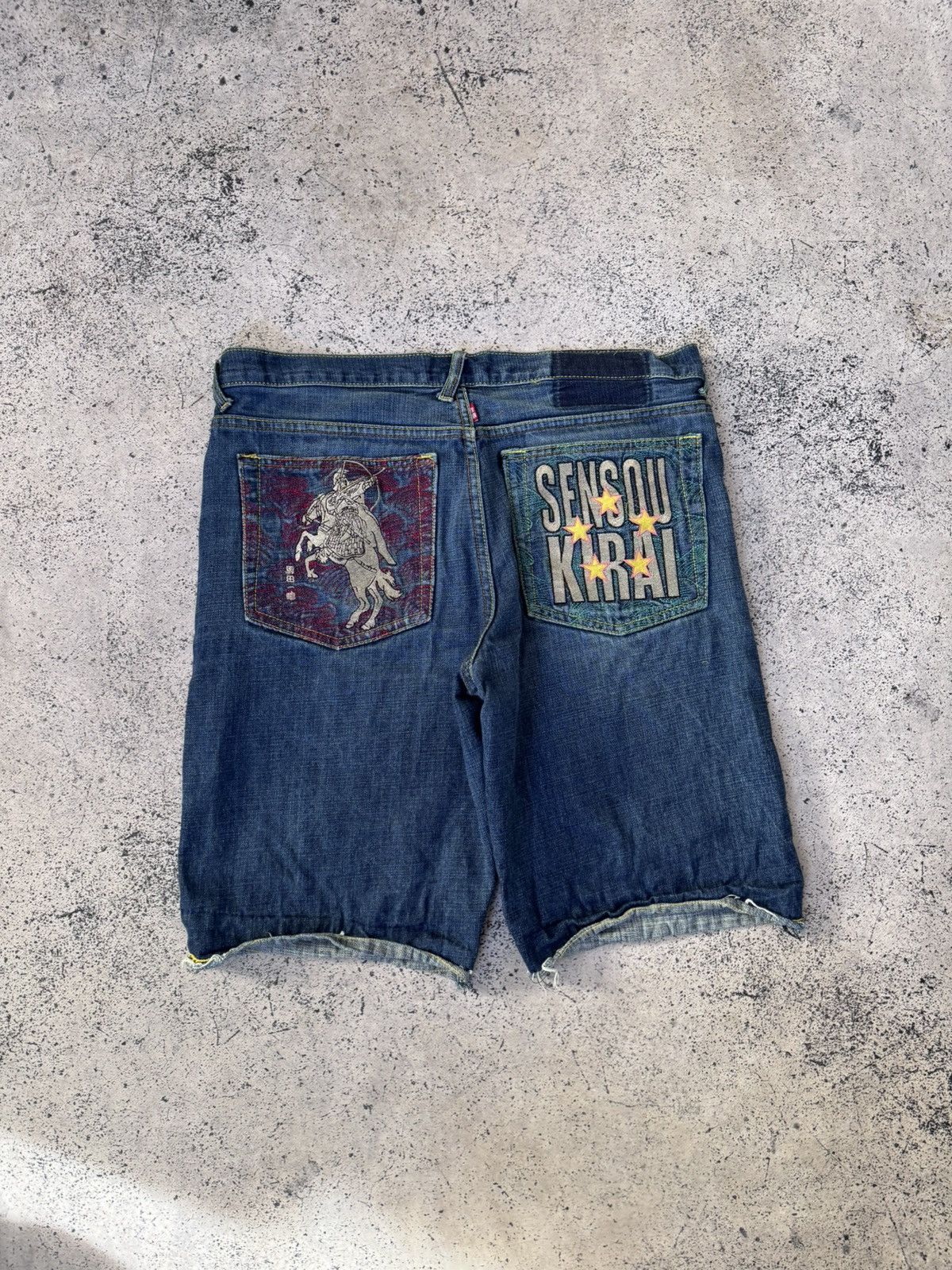 Japanese Brand Red Monkey Company SENSOUKIRAI size 36 baggy blueshort jeans Size US 36 / EU 52 - 1 Thumbnail