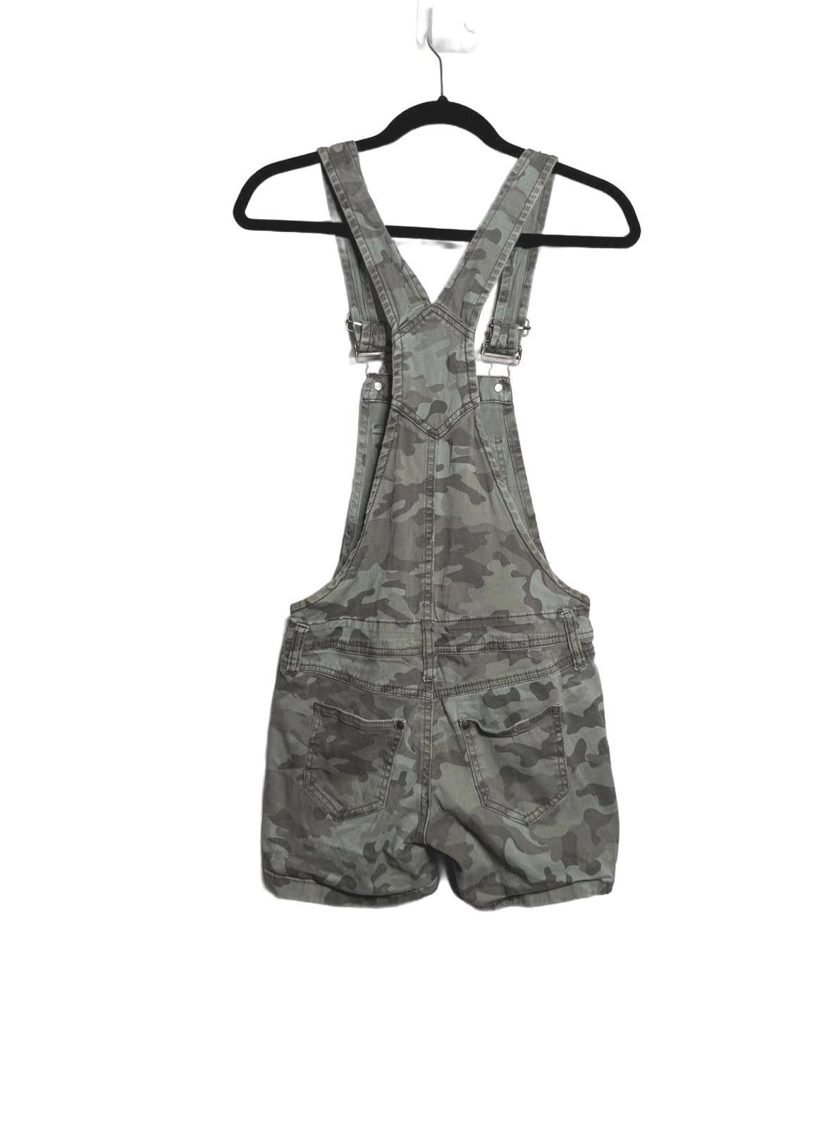 Designer Y2K L.E.I Green Camo Overall Shorts Size 26" / US 2 / IT 38 - 3 Thumbnail