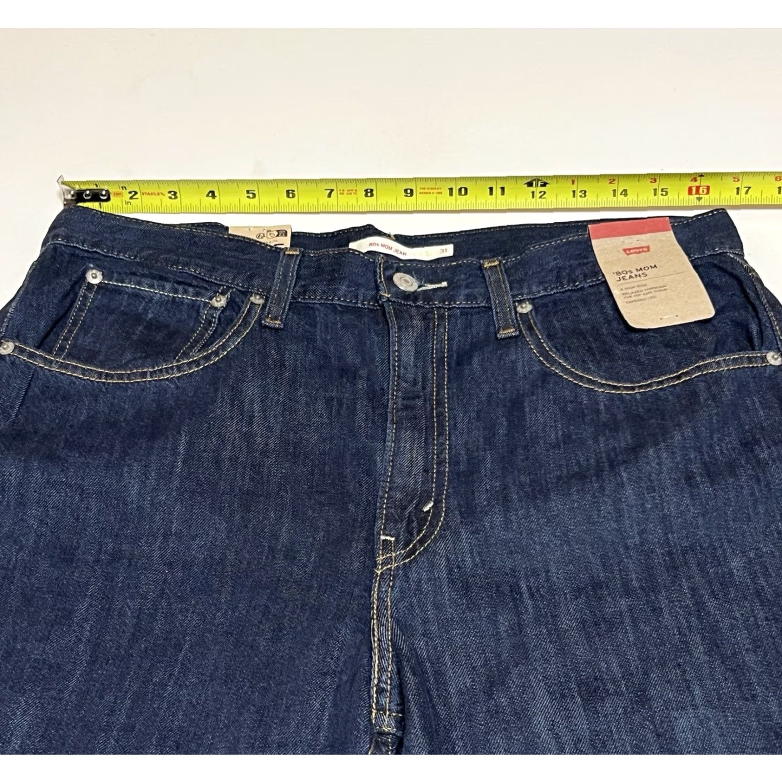 Levi's VINTAGE Levi's 80s Mom Jeans Women’s Tag 31 (33x30) Denim High Rise Tapered Dark NWT Size 24" / US 00 / IT 34 - 3 Thumbnail