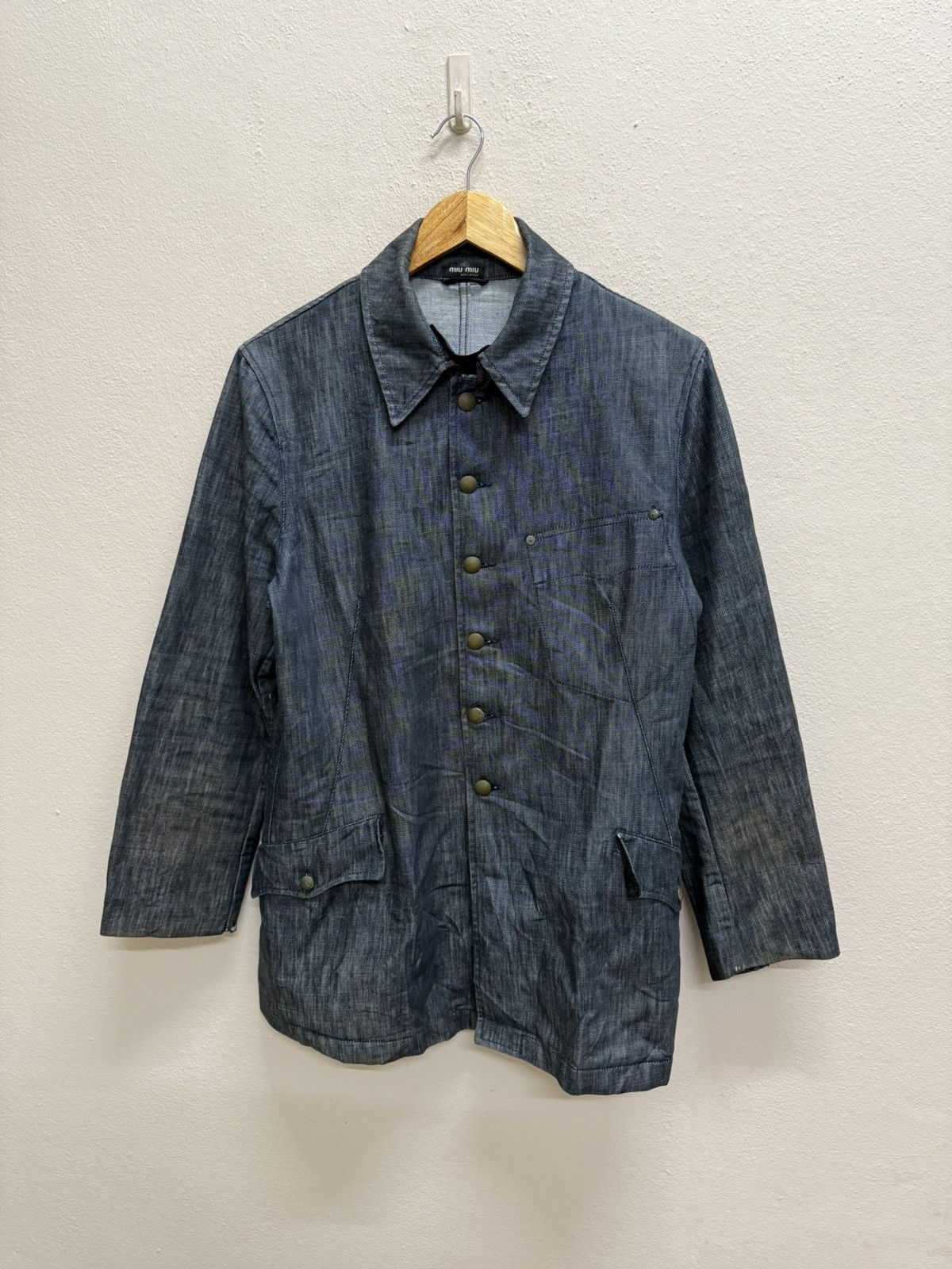 Miu Miu Vintage 00s Miumiu Denim Jacket Size US S / EU 44-46 / 1 - 21 Thumbnail