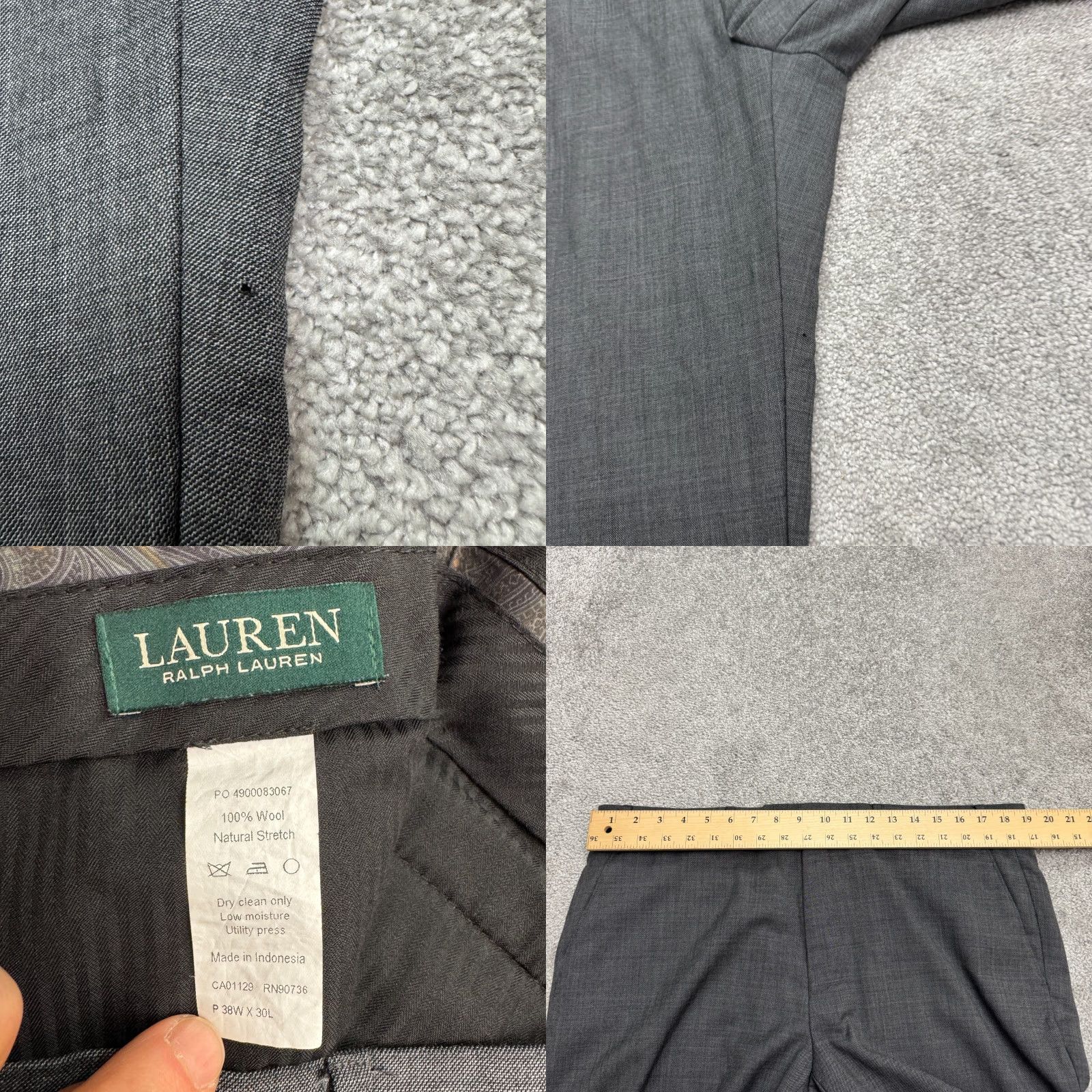 Ralph Lauren Lauren Ralph Lauren Wool Pants Men 38x30 Gray Straight Leg Dress Pants Size US 38 / EU 54 - 8 Thumbnail