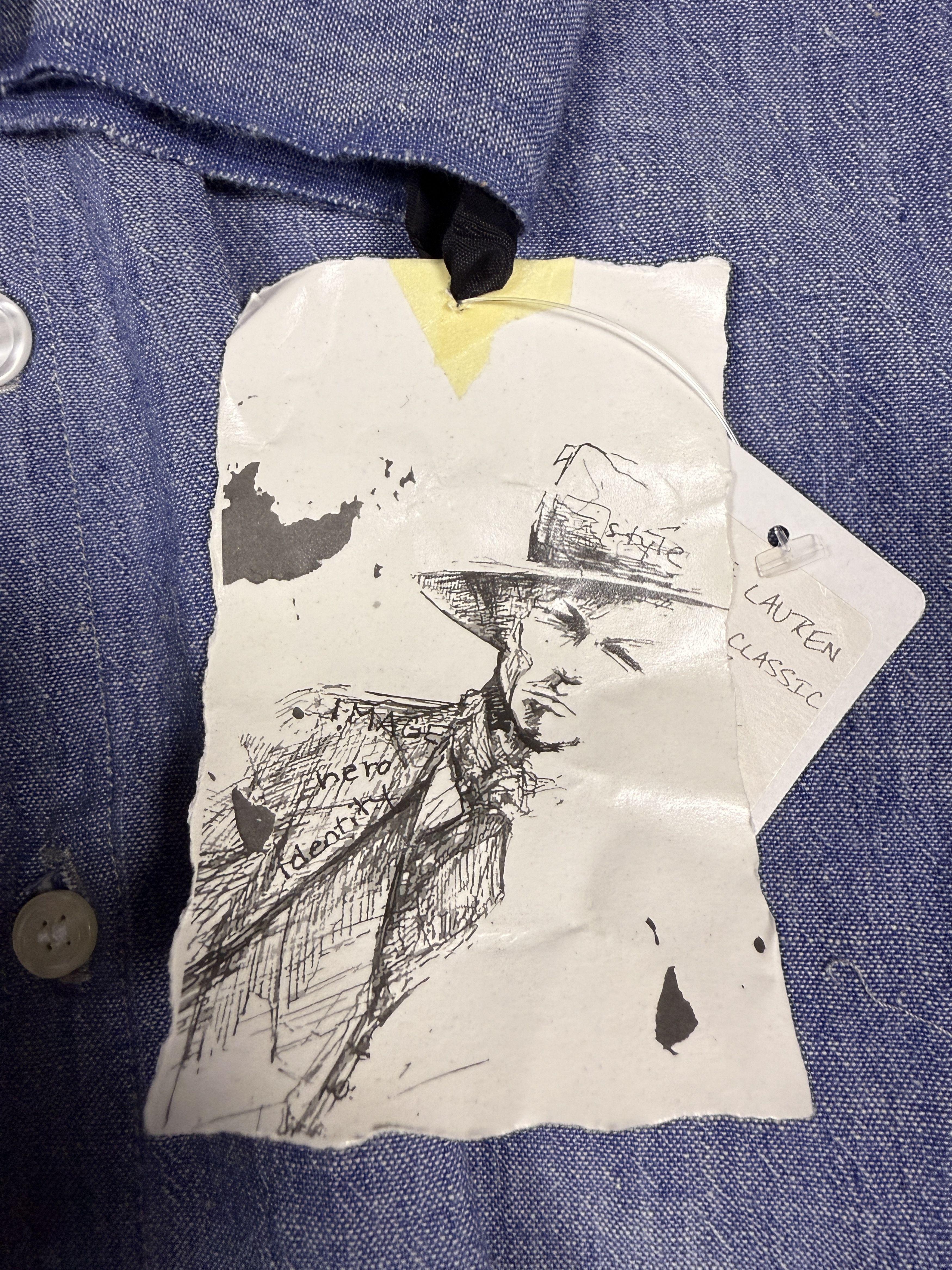 Greg Lauren $950 Greg Lauren Chambray Classic Bib studio shirt Size US L / EU 52-54 / 3 - 7 Thumbnail