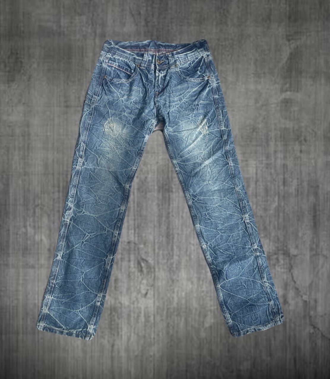 If Six Was Nine 2000s Japanese archive Distressed Mud-Wash Jeans Vkei Y2K Size US 31 - 1 Thumbnail