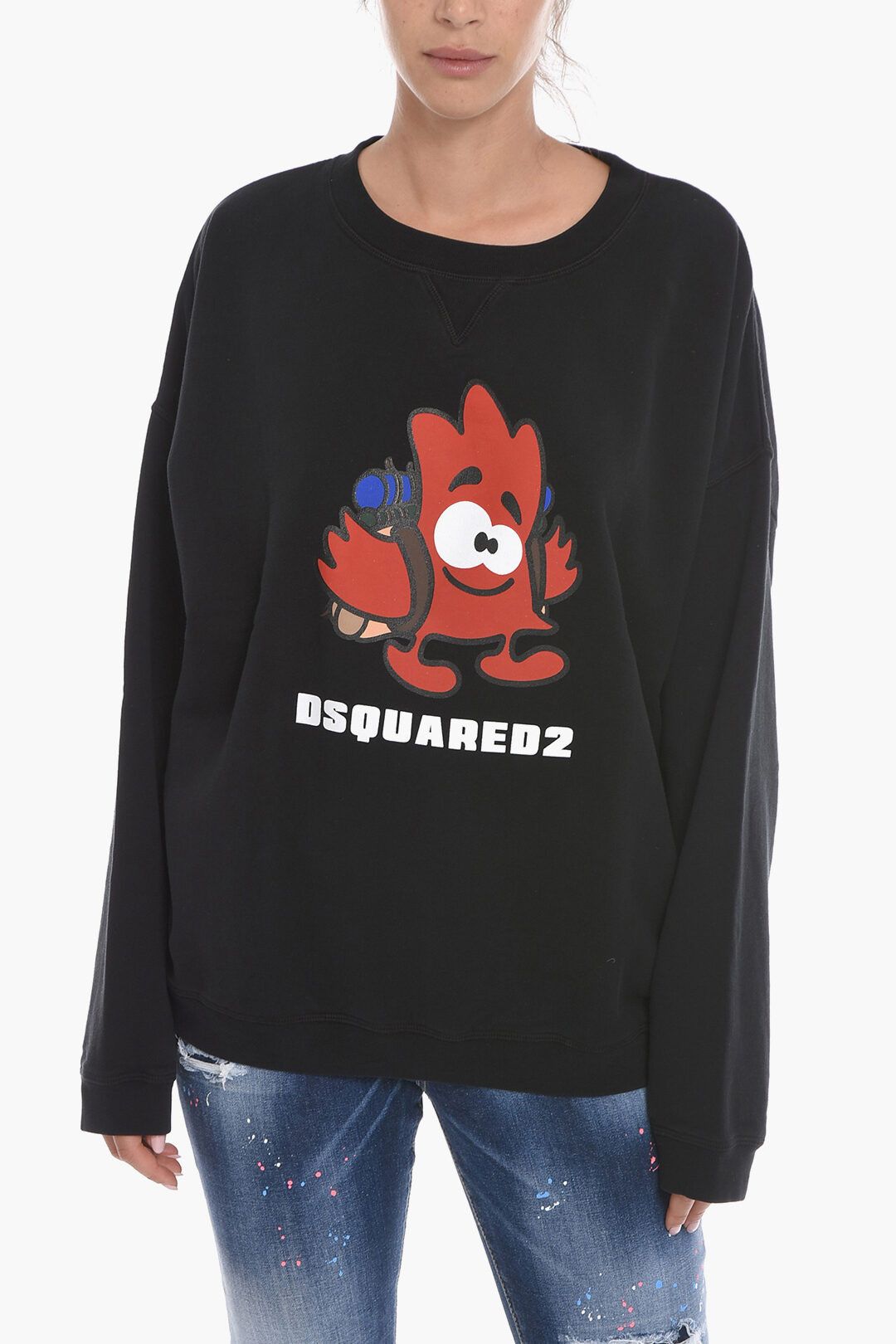 image of Dsquared2 Og1Mm0124 Sweatshirt In Black, Women's (Size Large)